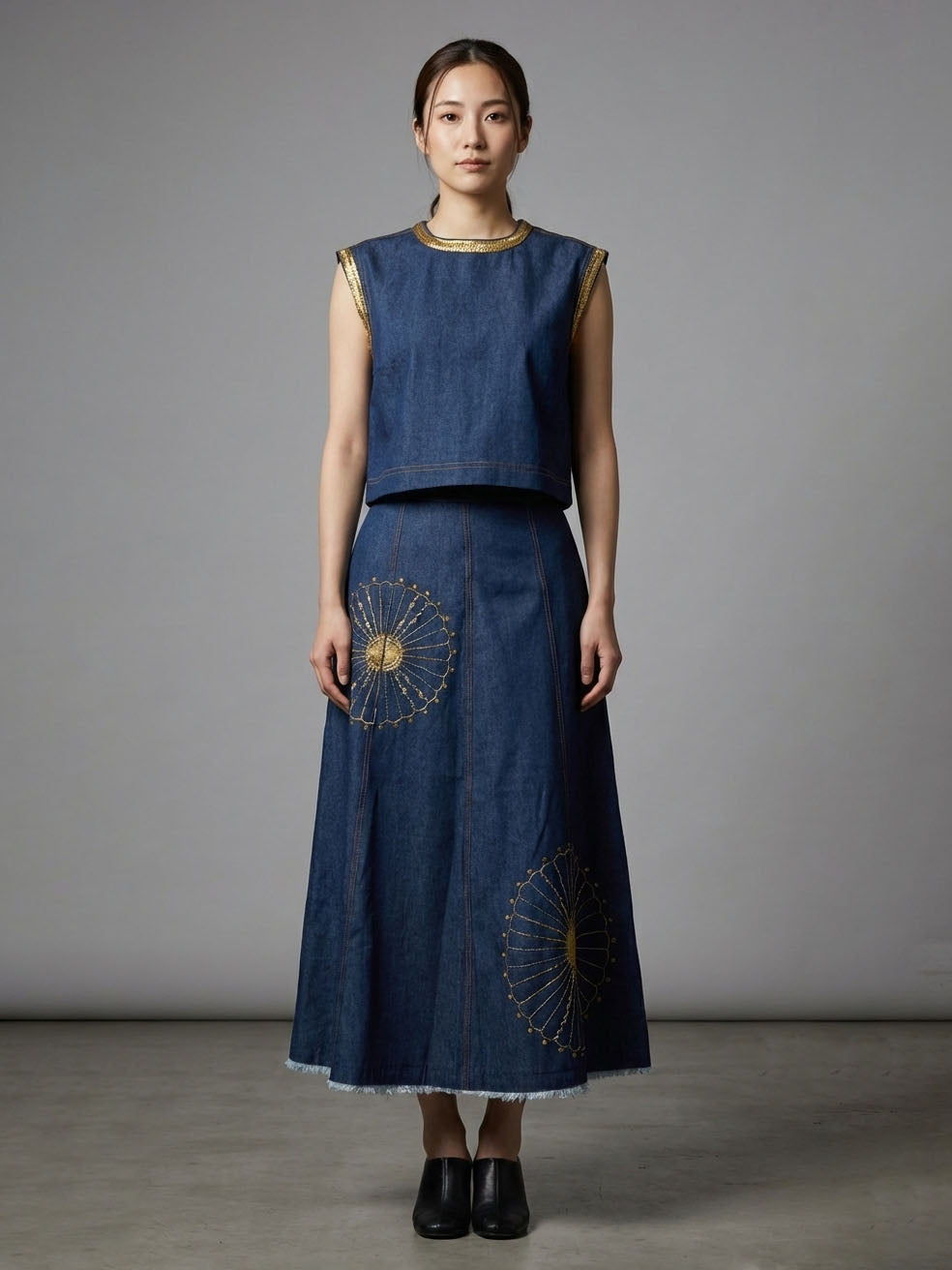 Denim Top & Skirt Co-ord Set Women Wear