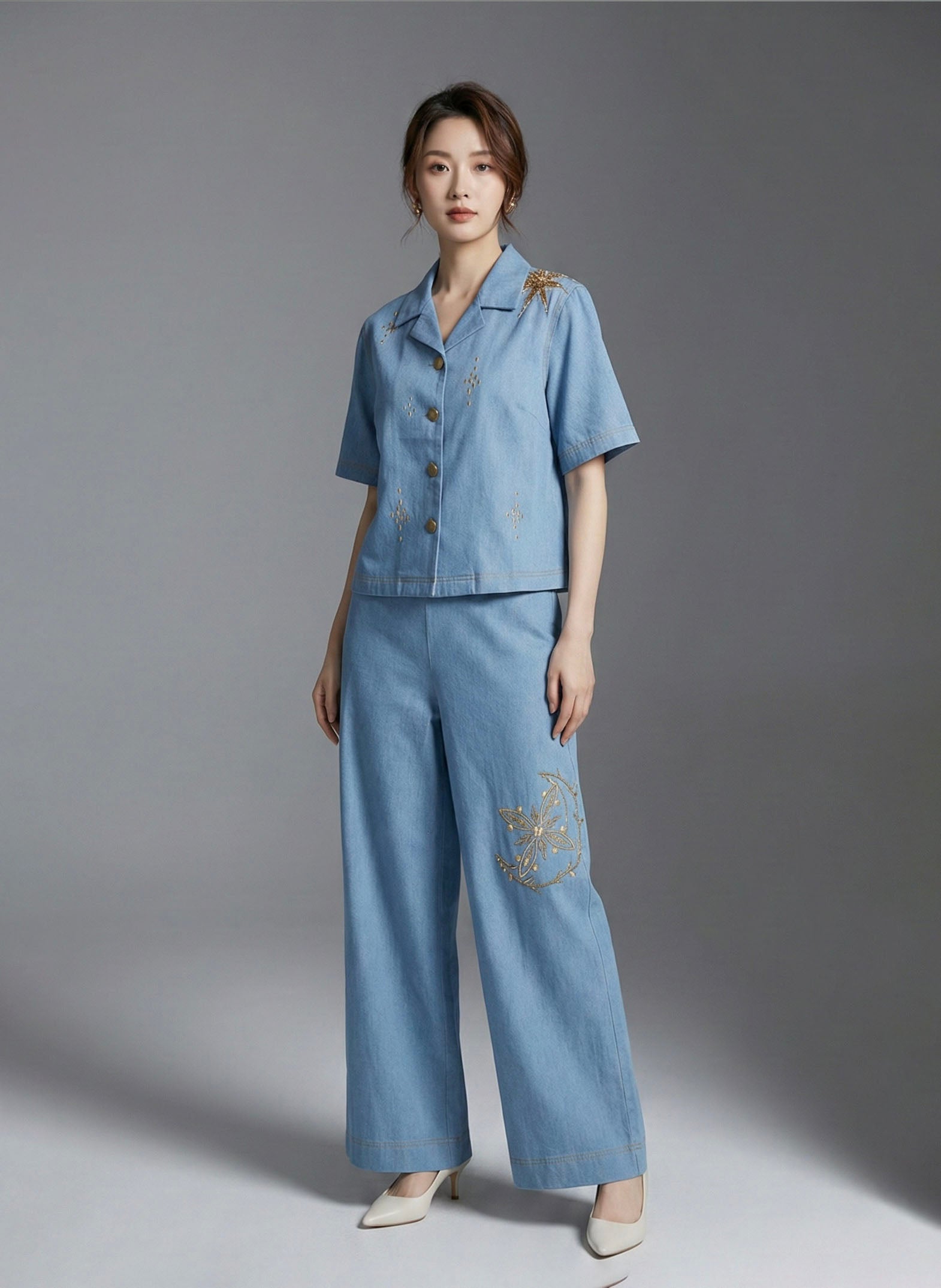Denim Co-ord Set Women Wear