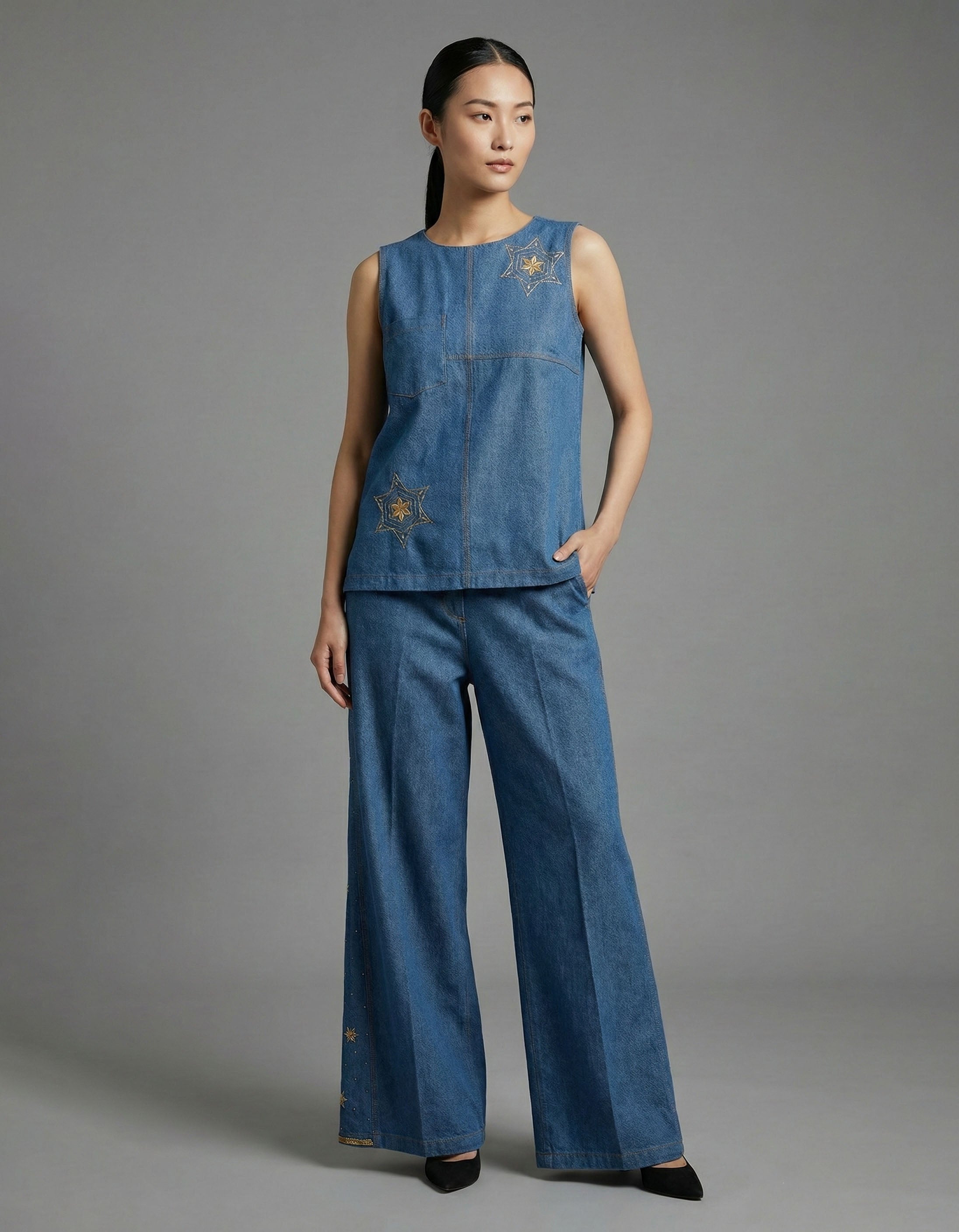 Denim Co-ord Set Women Wear