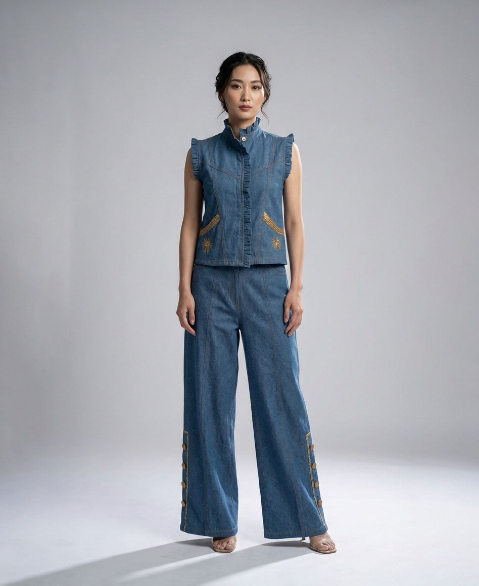 Denim Co-ord Set Women Wear