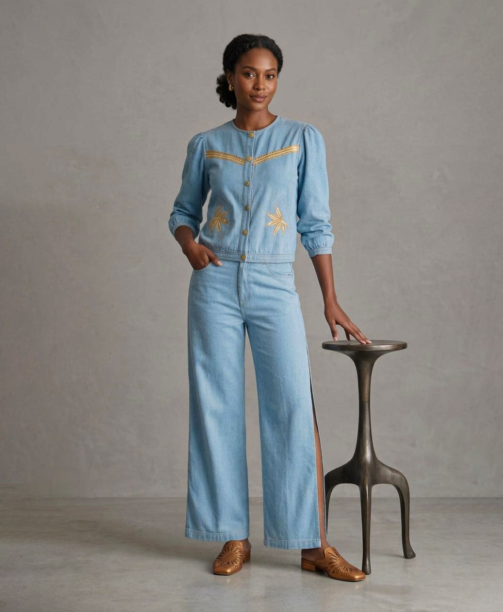 Denim Co-ord Set Women Wear