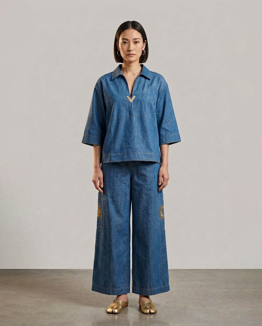 Denim Co-ord Set Women Wear
