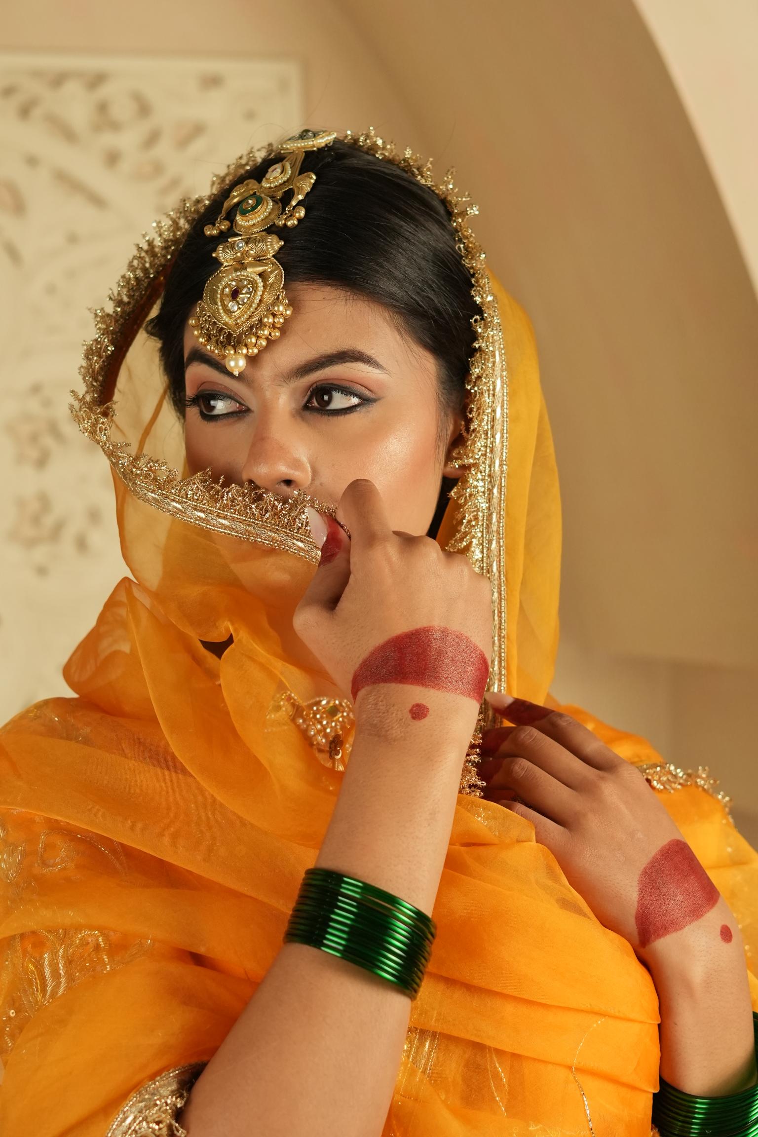 Women's Light Orange Lehenga Set