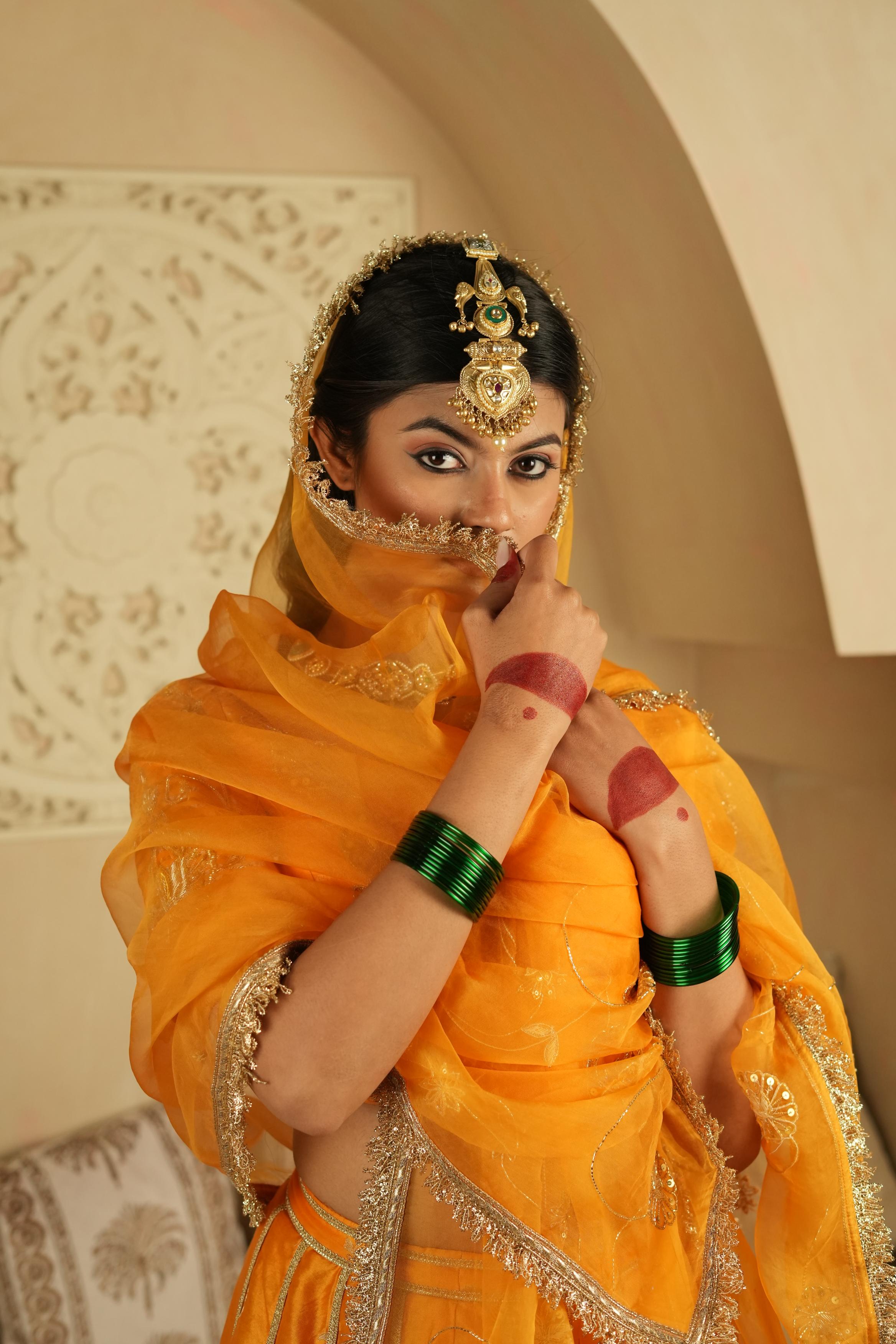 Women's Light Orange Lehenga Set