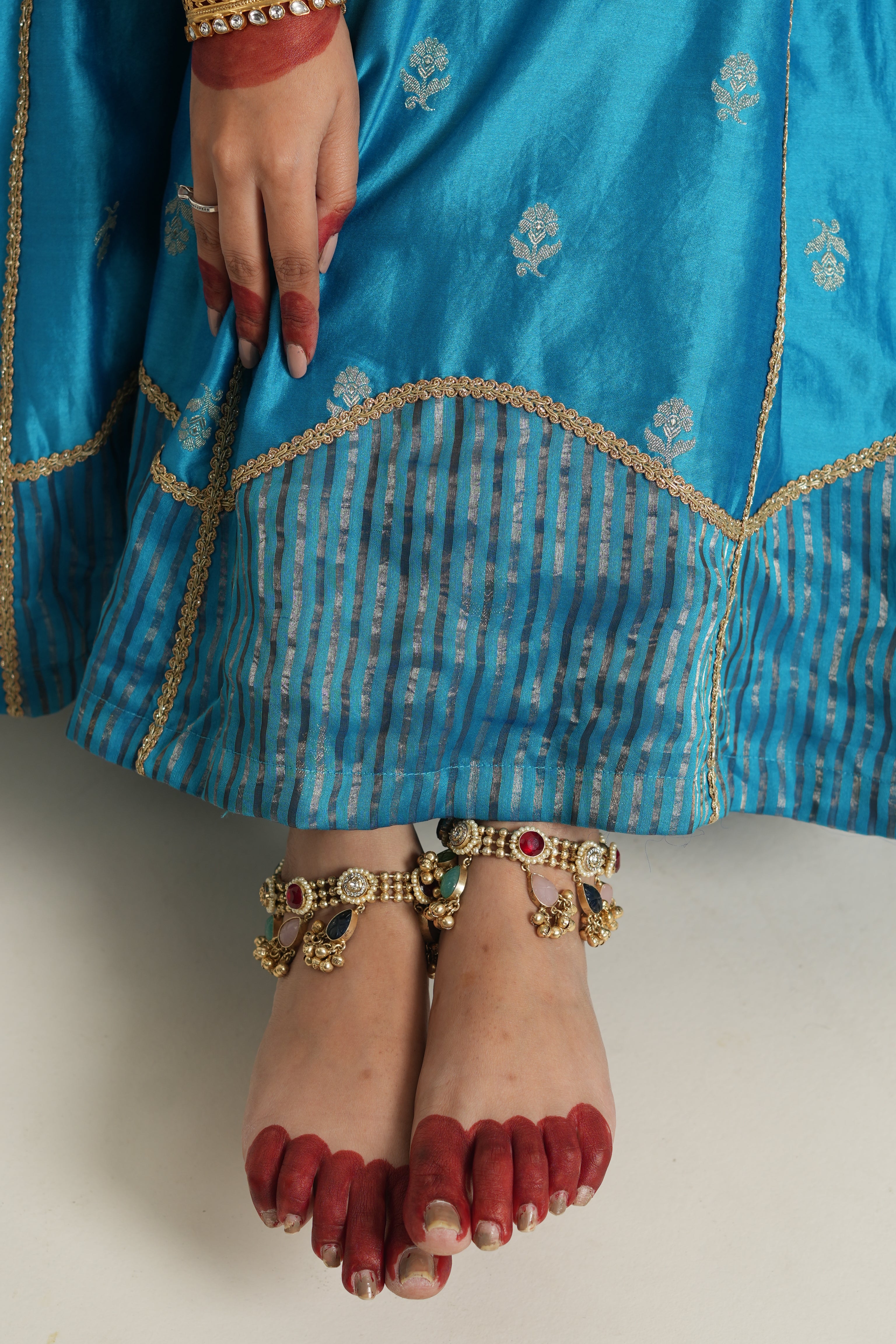 Women's Turquoise Blue Lehenga Set