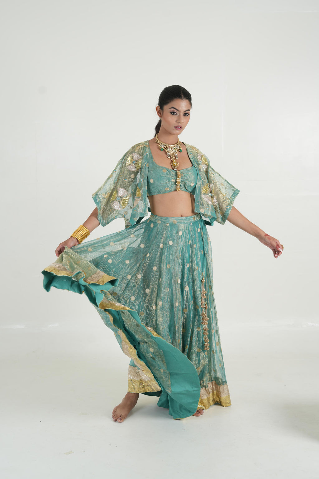 Women's Turqiouse Bluish green Lehenga Set