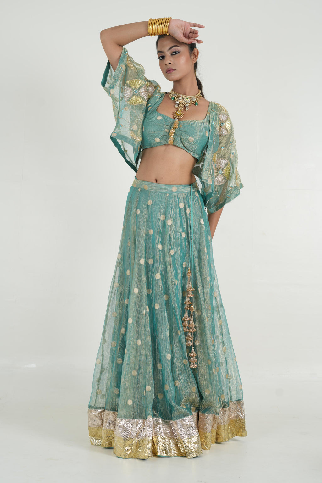 Women's Turqiouse Bluish green Lehenga Set