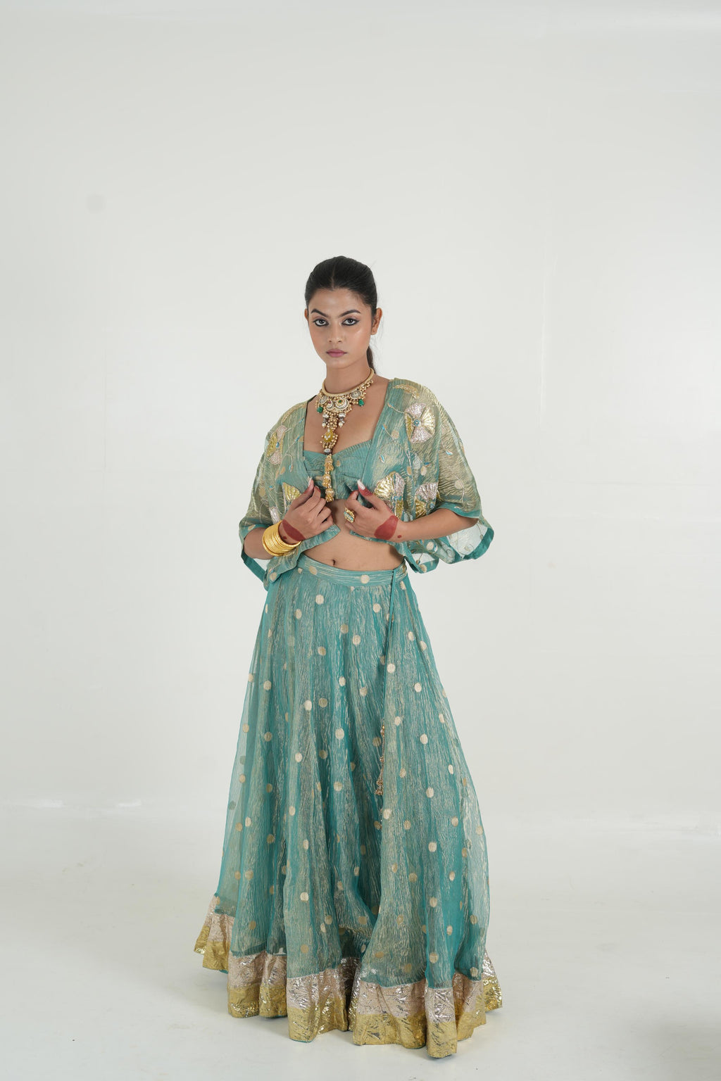 Women's Turqiouse Bluish green Lehenga Set