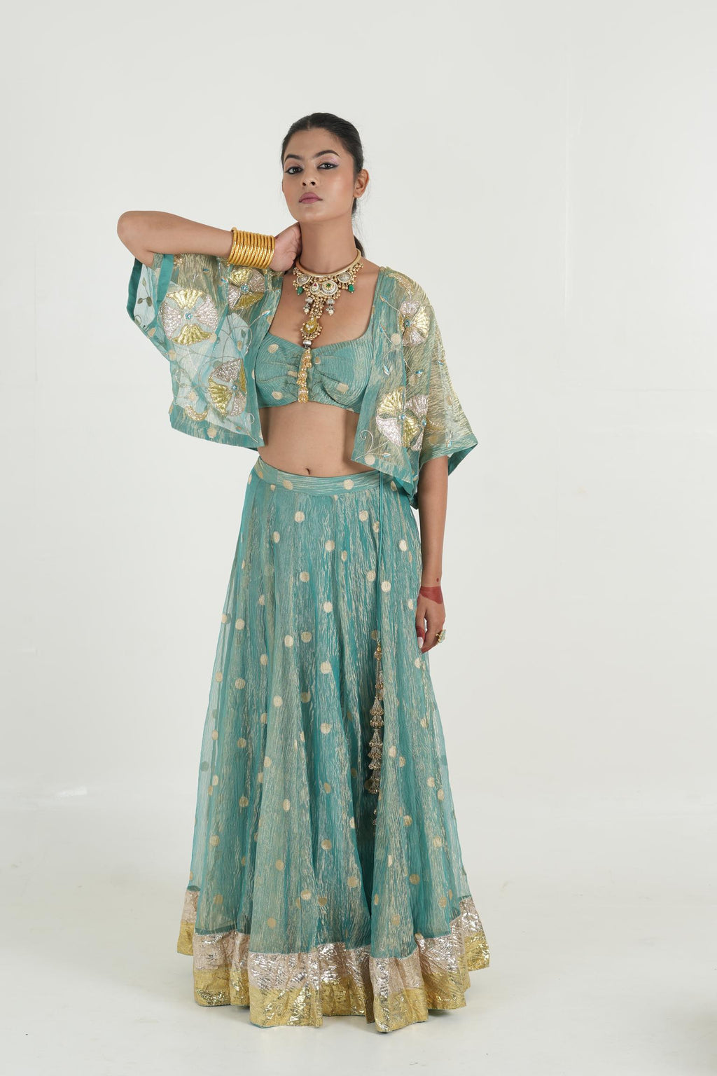 Women's Turqiouse Bluish green Lehenga Set