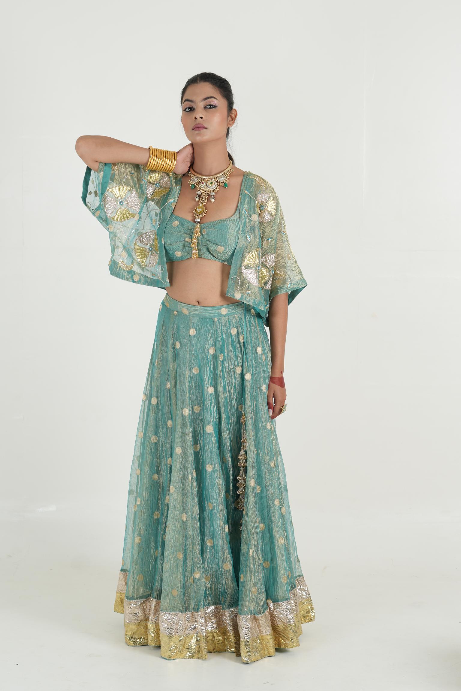 Women's Turqiouse Bluish green Lehenga Set