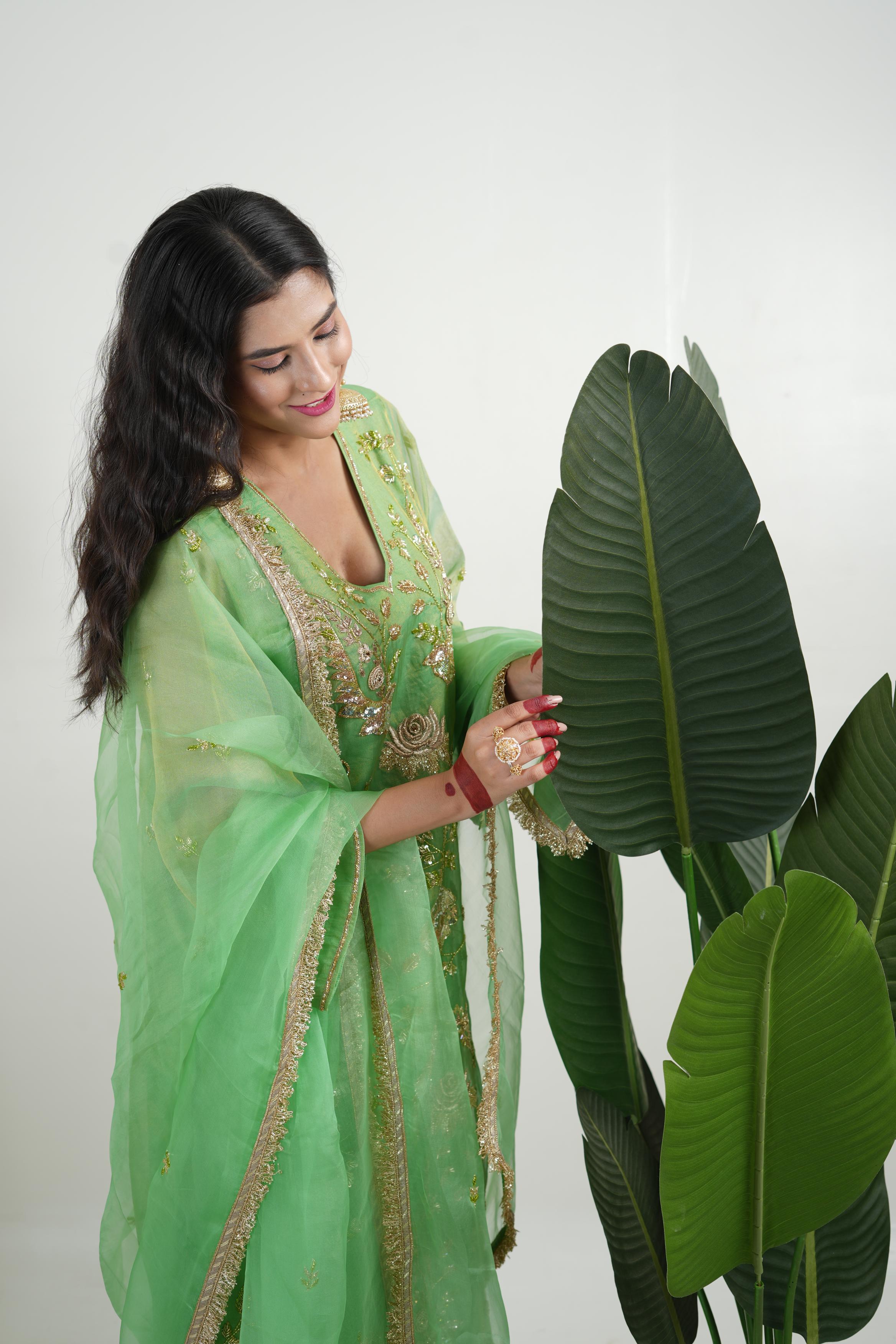 Women's Pistachio Green kurta Set