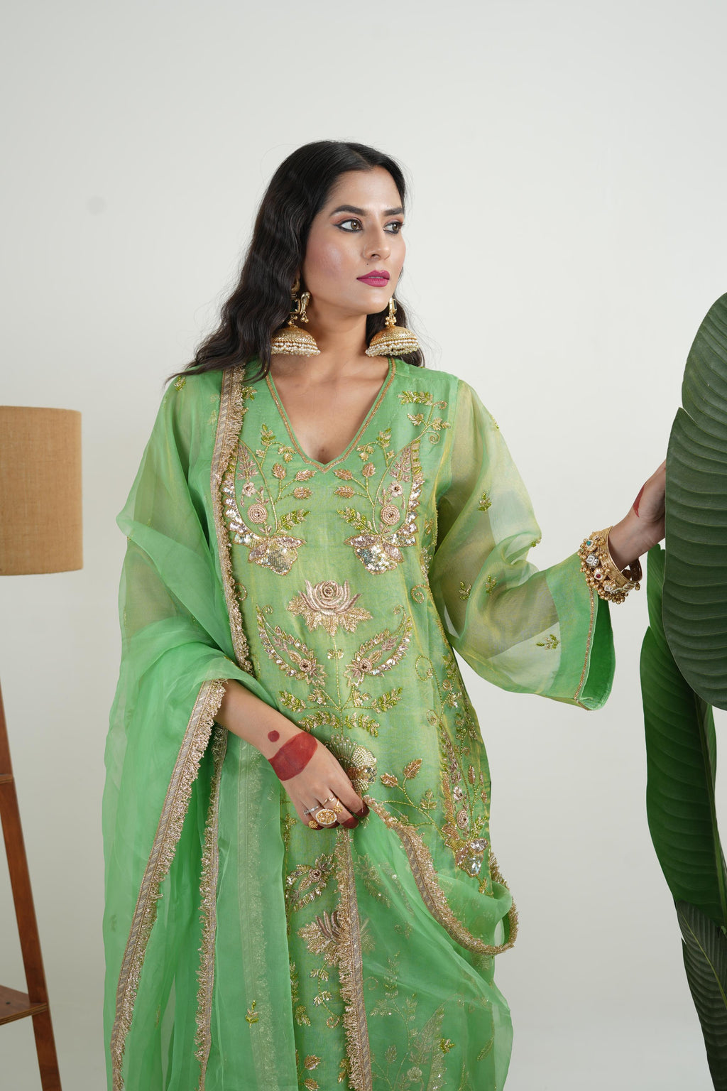 Women's Pistachio Green kurta Set