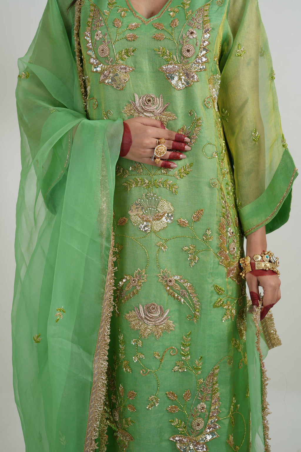 Women's Pistachio Green kurta Set