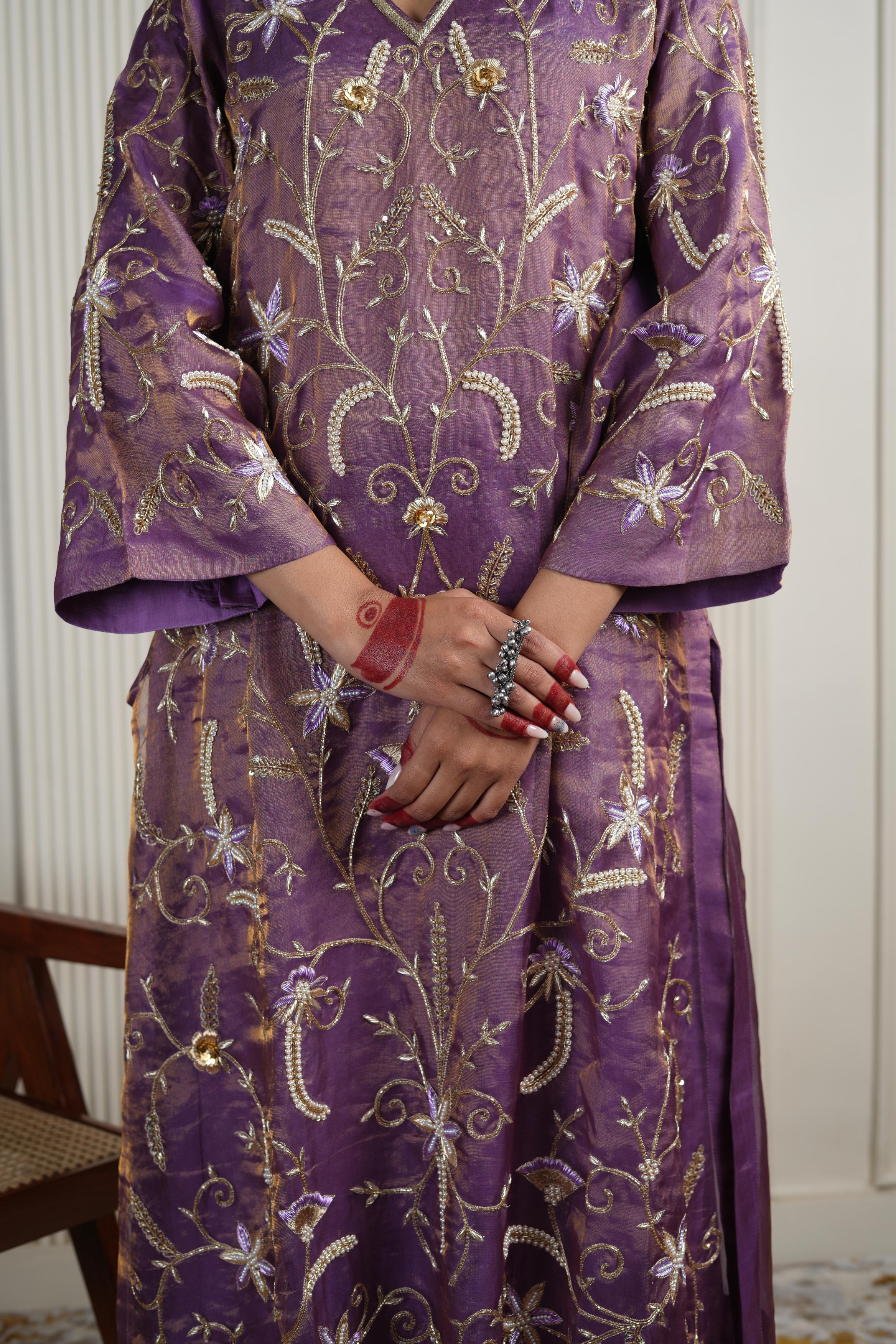 Women's Purple Kurta Set
