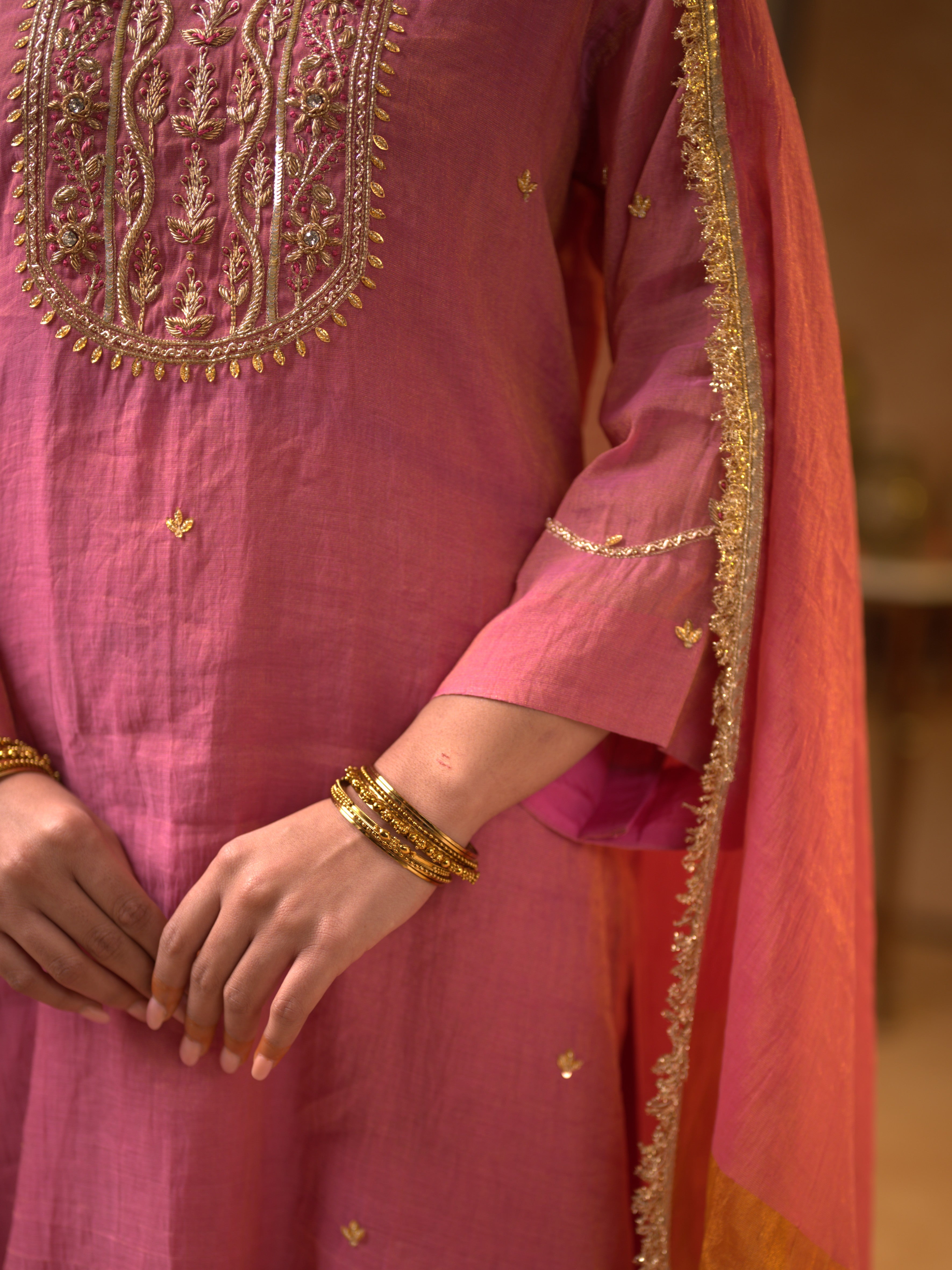 Women's Pink Kurta Set