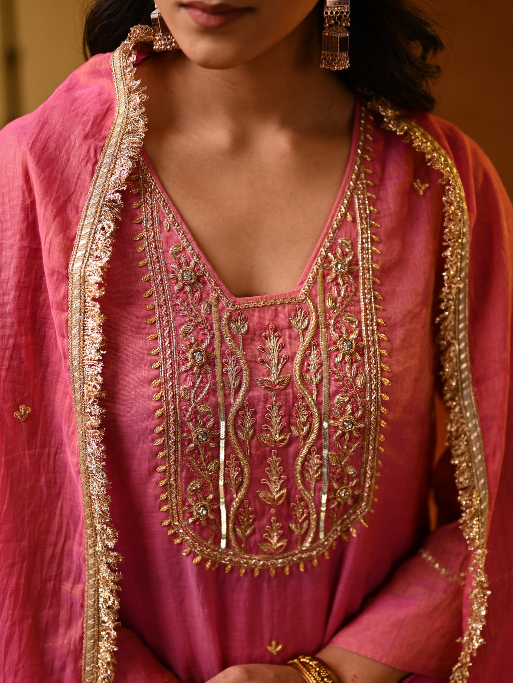 Women's Pink Kurta Set