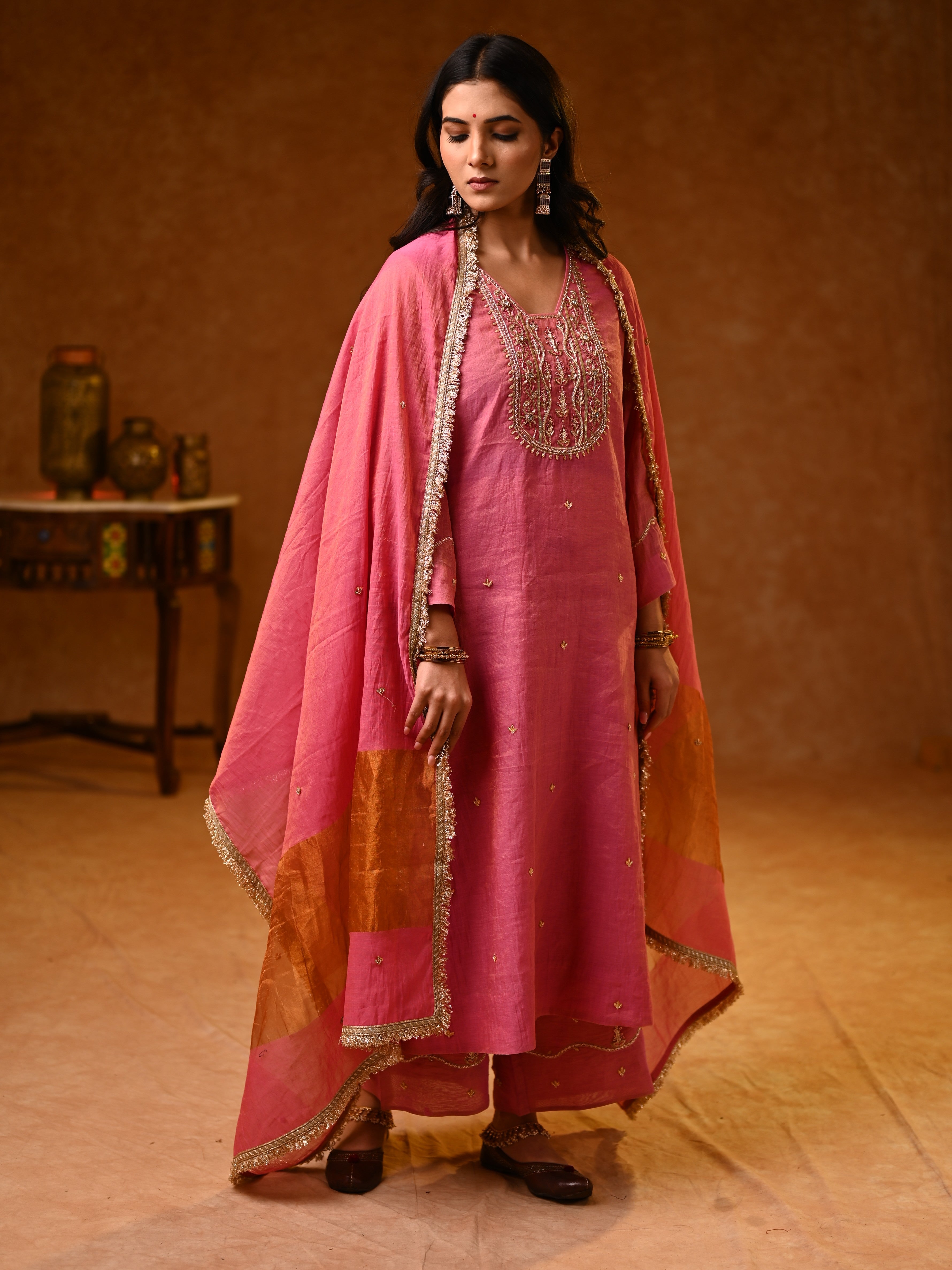 Women's Pink Kurta Set