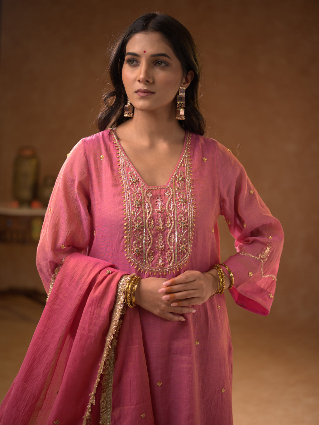 Women's Pink Kurta Set