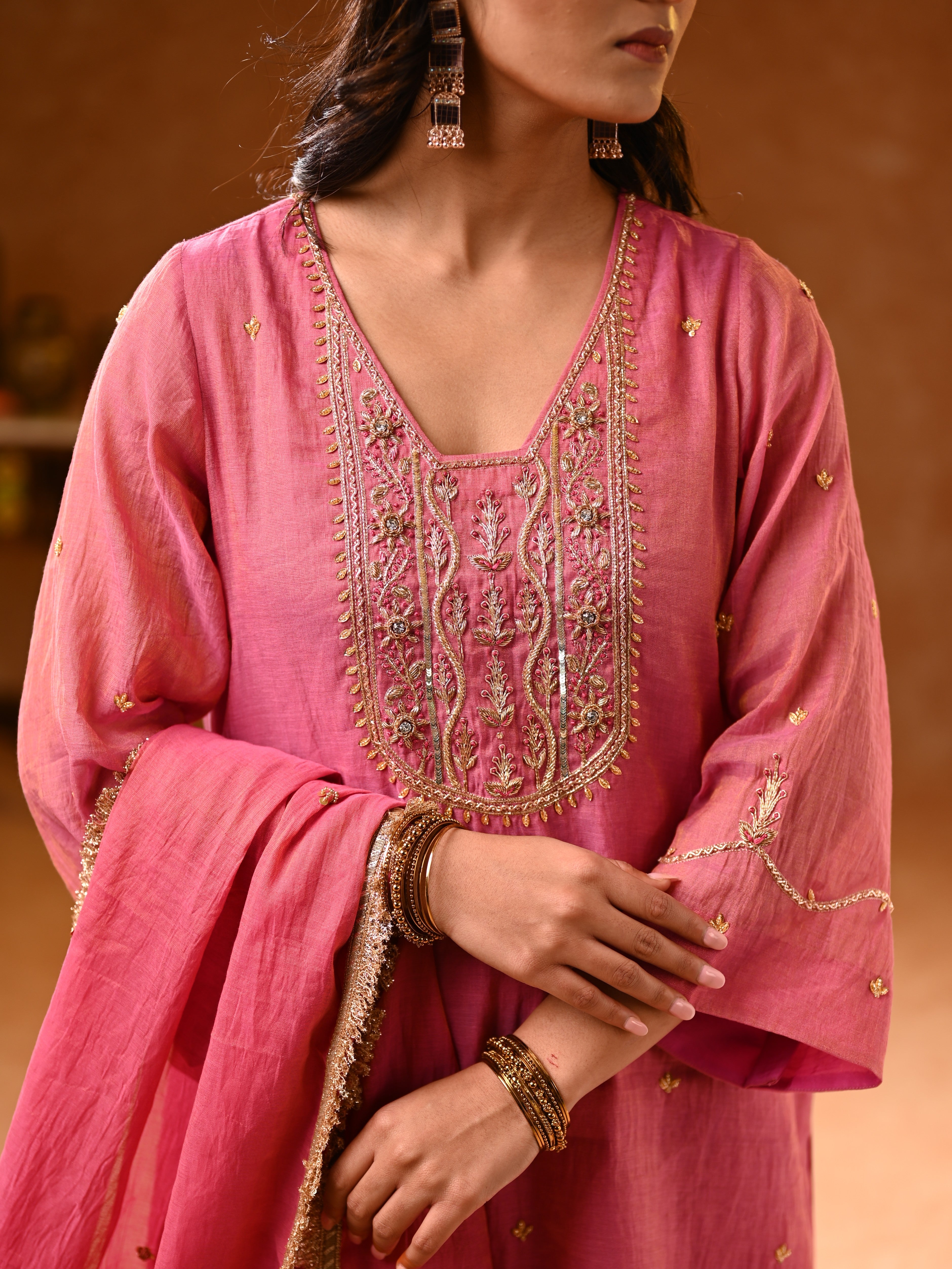 Women's Pink Kurta Set