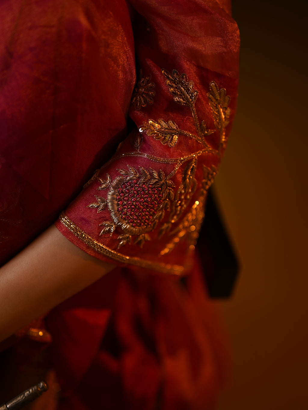 Women's Rani Pink Organza Tissue Kurta Set