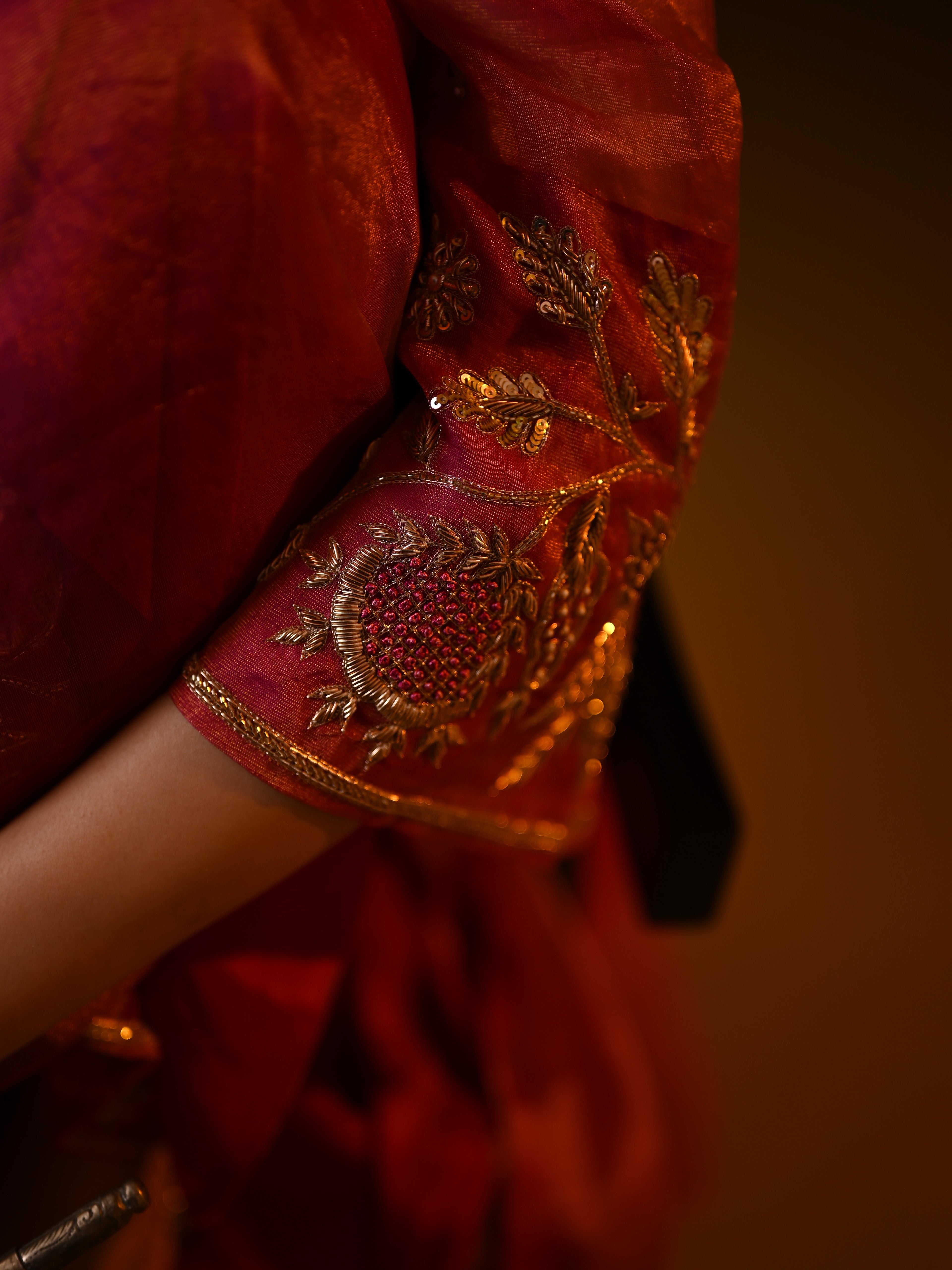 Women's Rani Pink Organza Tissue Kurta Set