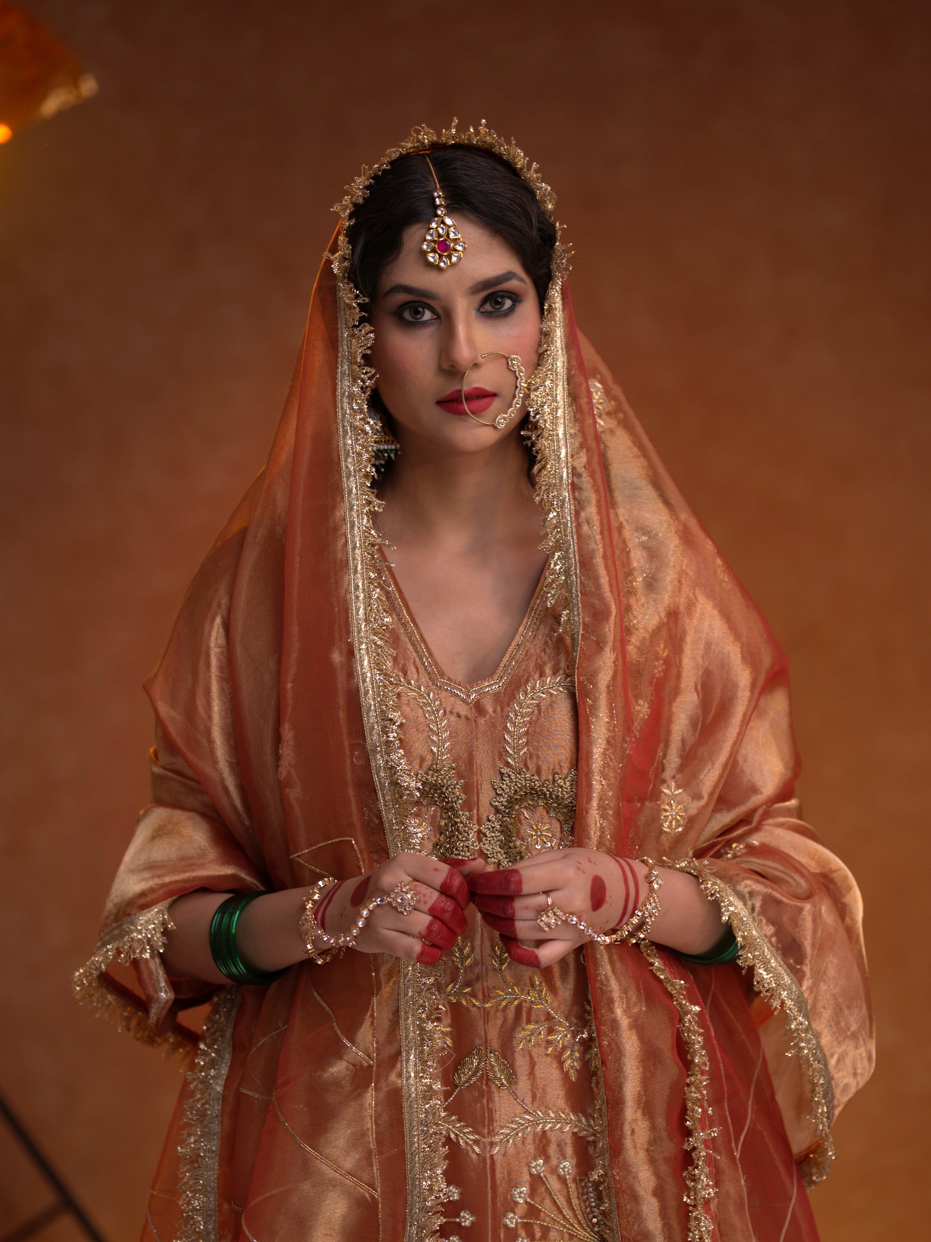 Women's Handcrafted Kora Silk Kurta Set with Mughal Motifs