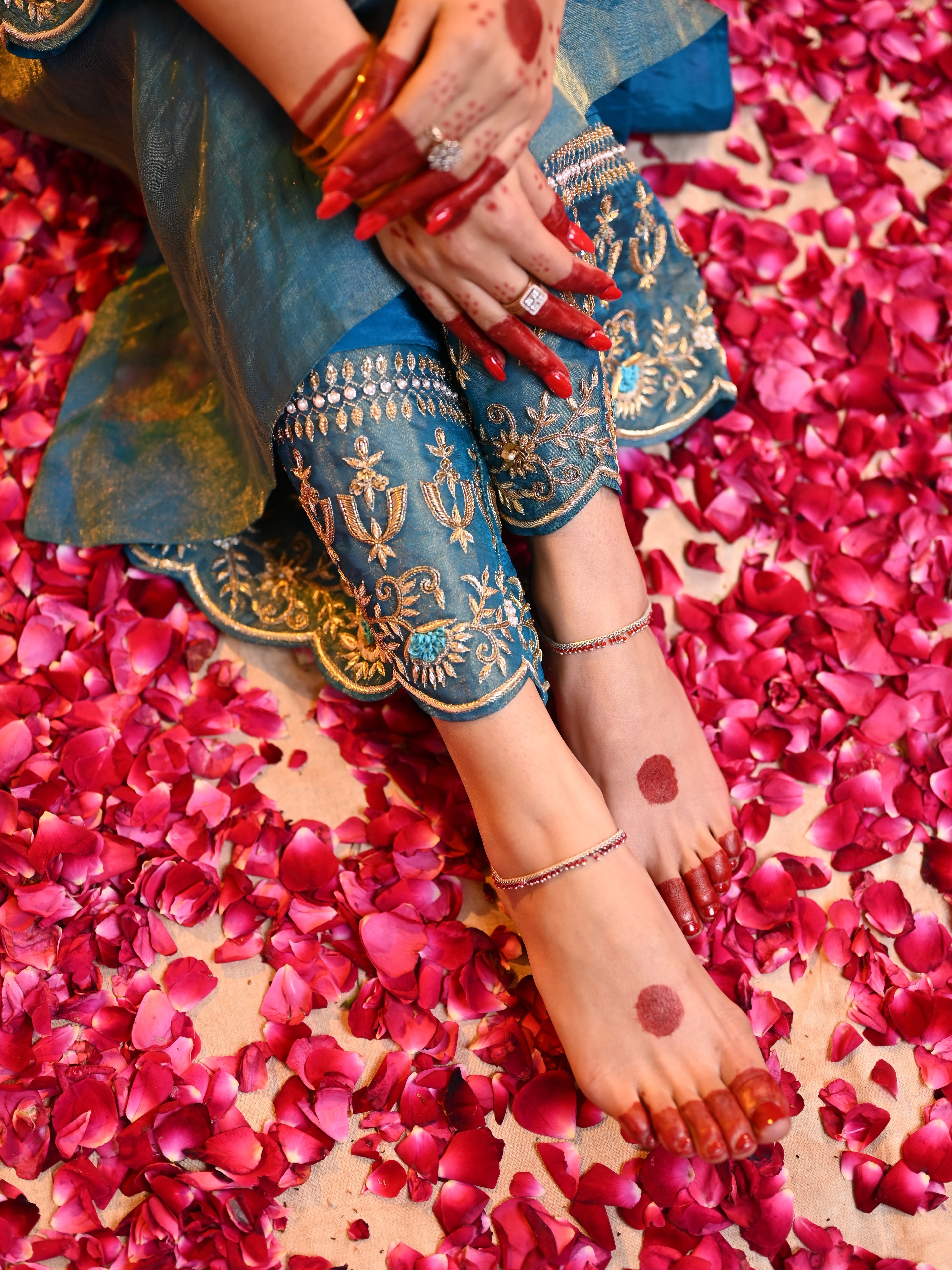 Women's Turquoise Organza Tissue Kurta Set