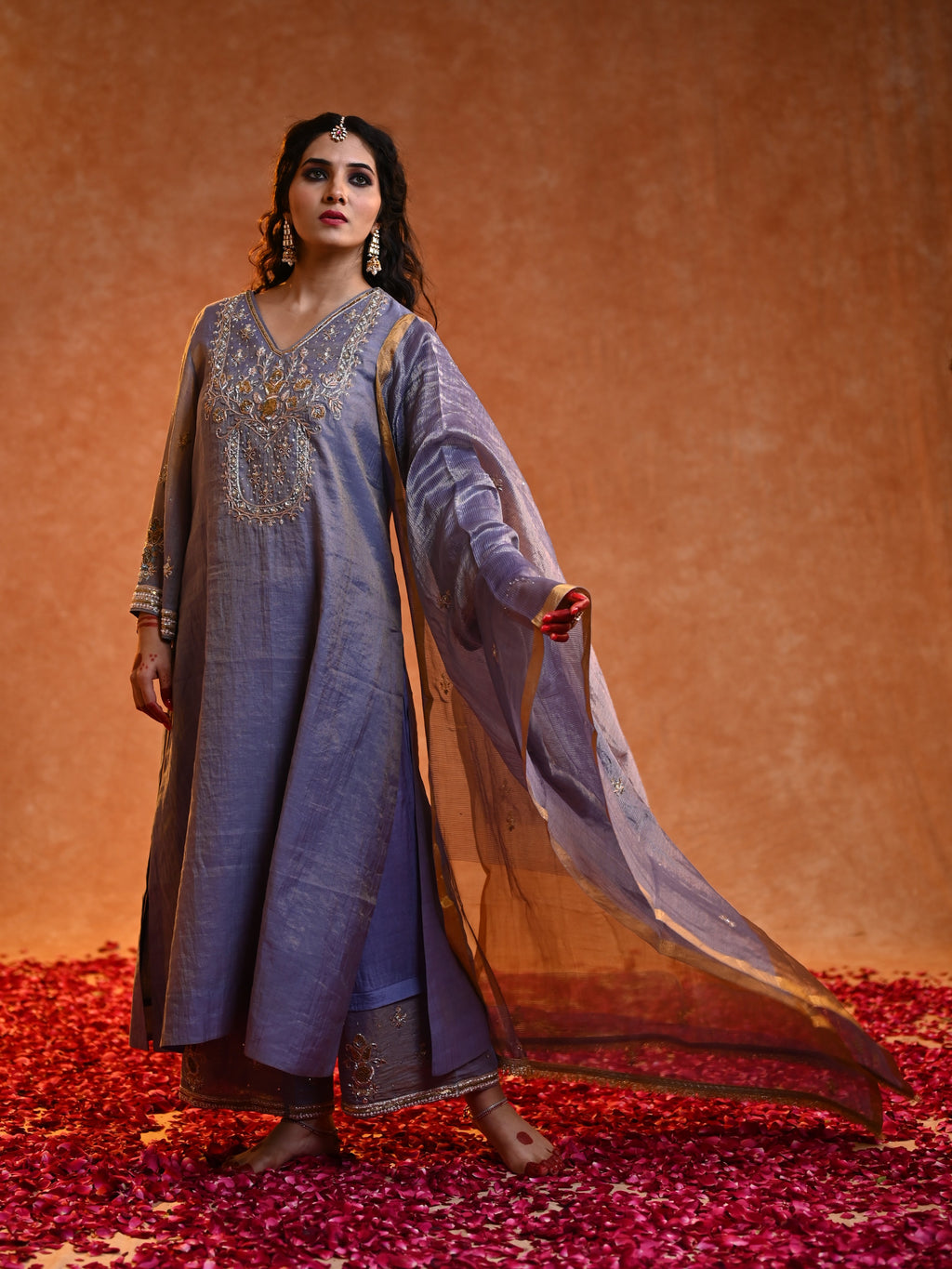 Women's Light Purple Kurta Set