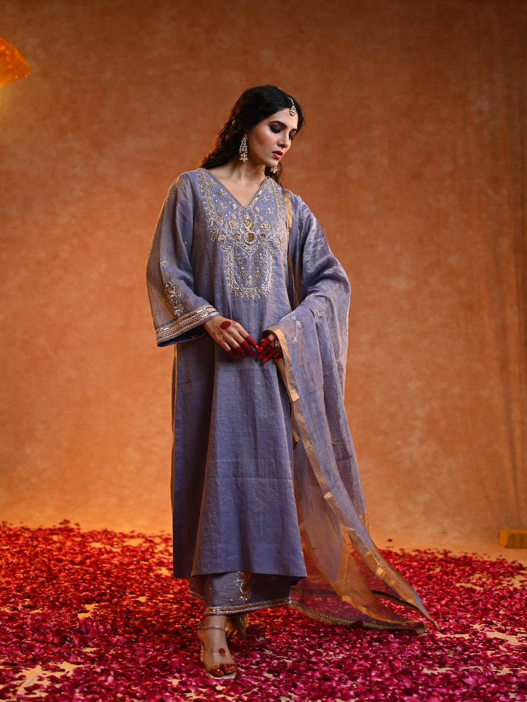 Women's Light Purple Kurta Set