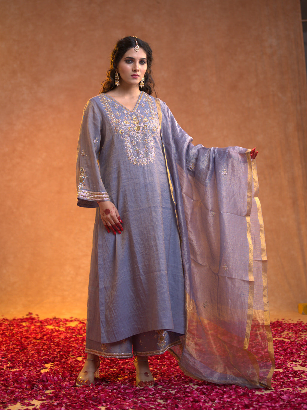 Women's Light Purple Kurta Set