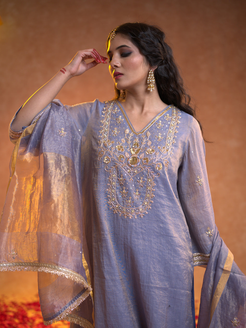 Women's Light Purple Kurta Set