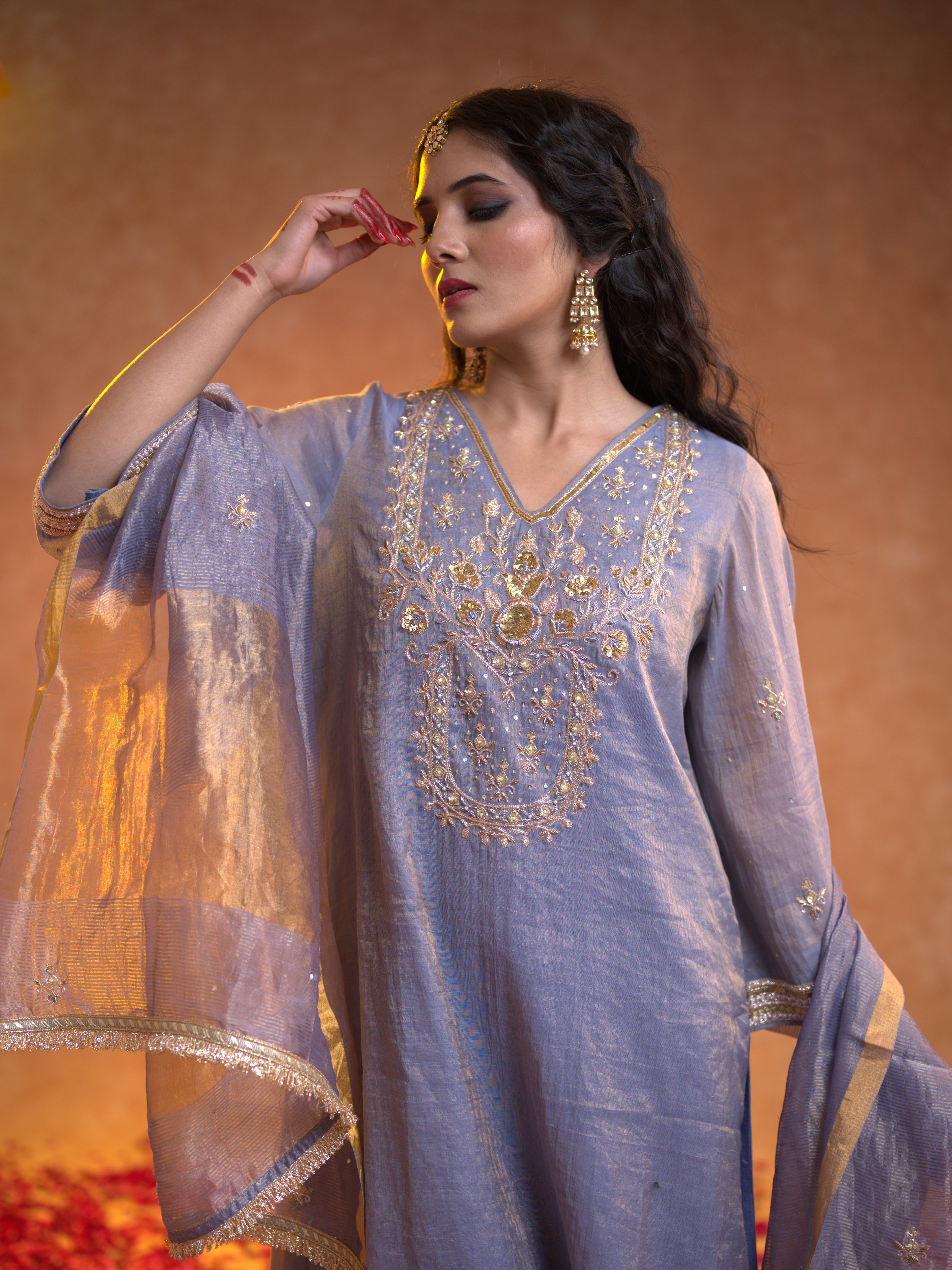 Women's Light Purple Kurta Set