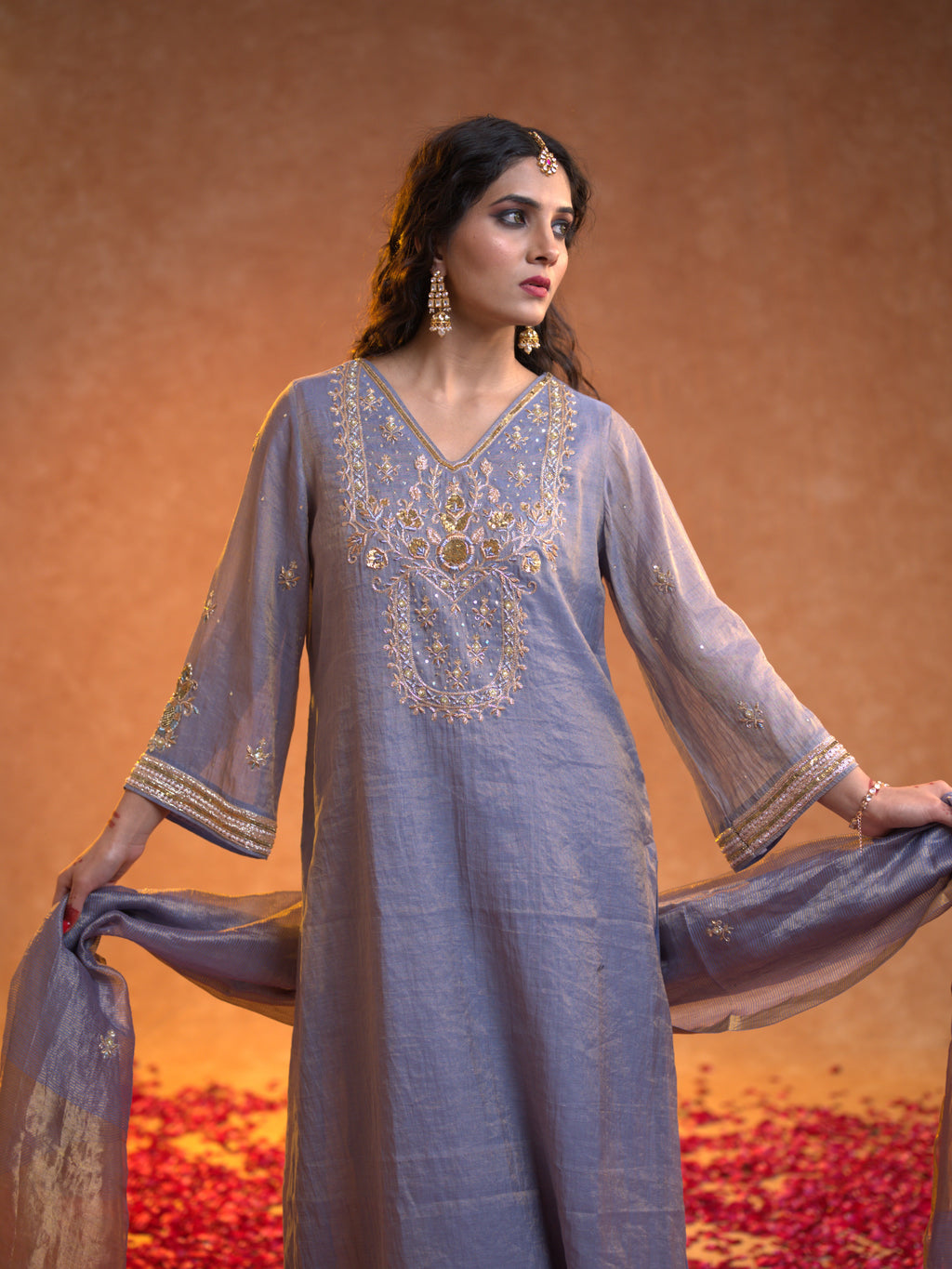Women's Light Purple Kurta Set
