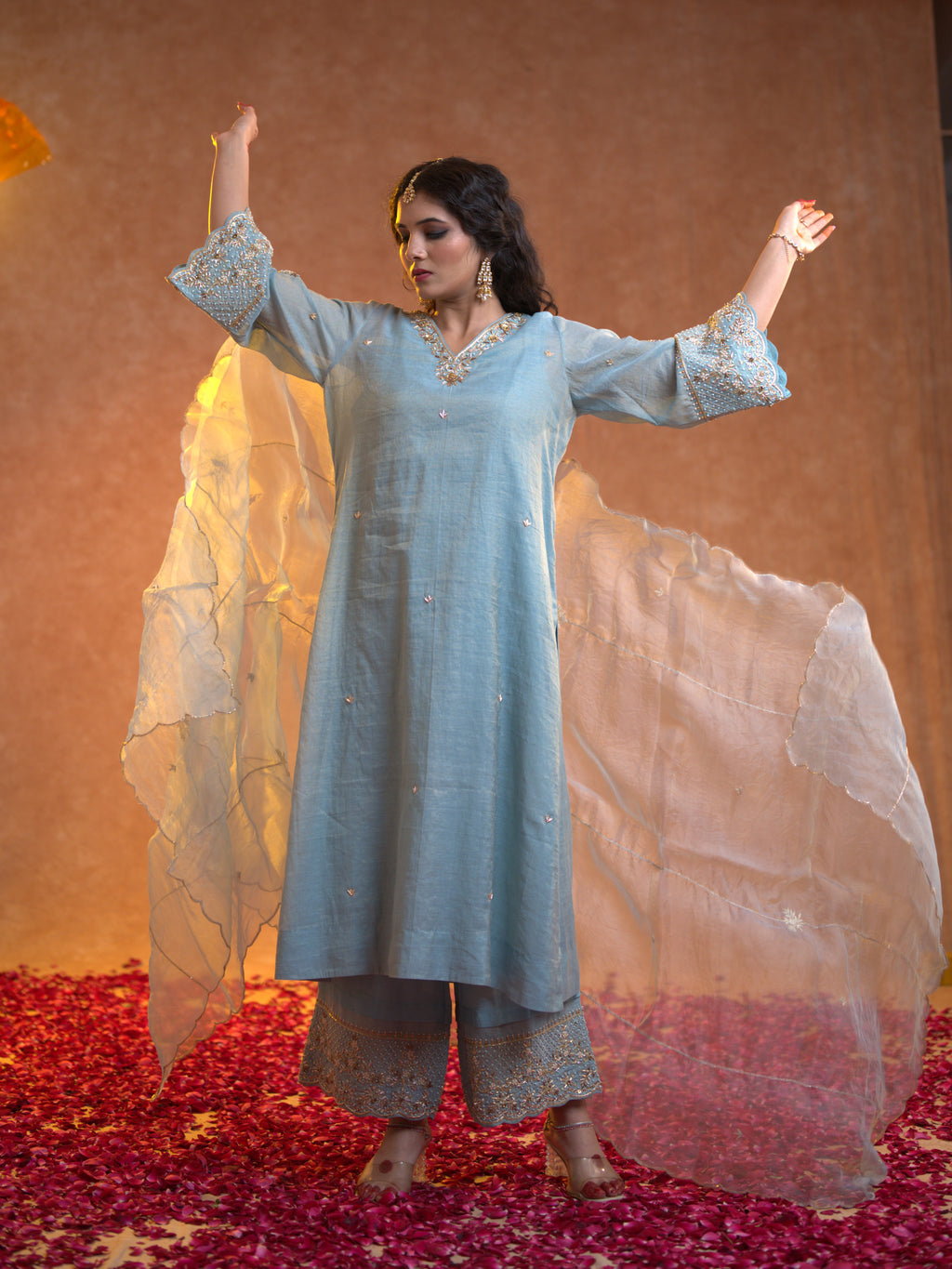 Women's Wishpy blue Kurta Set