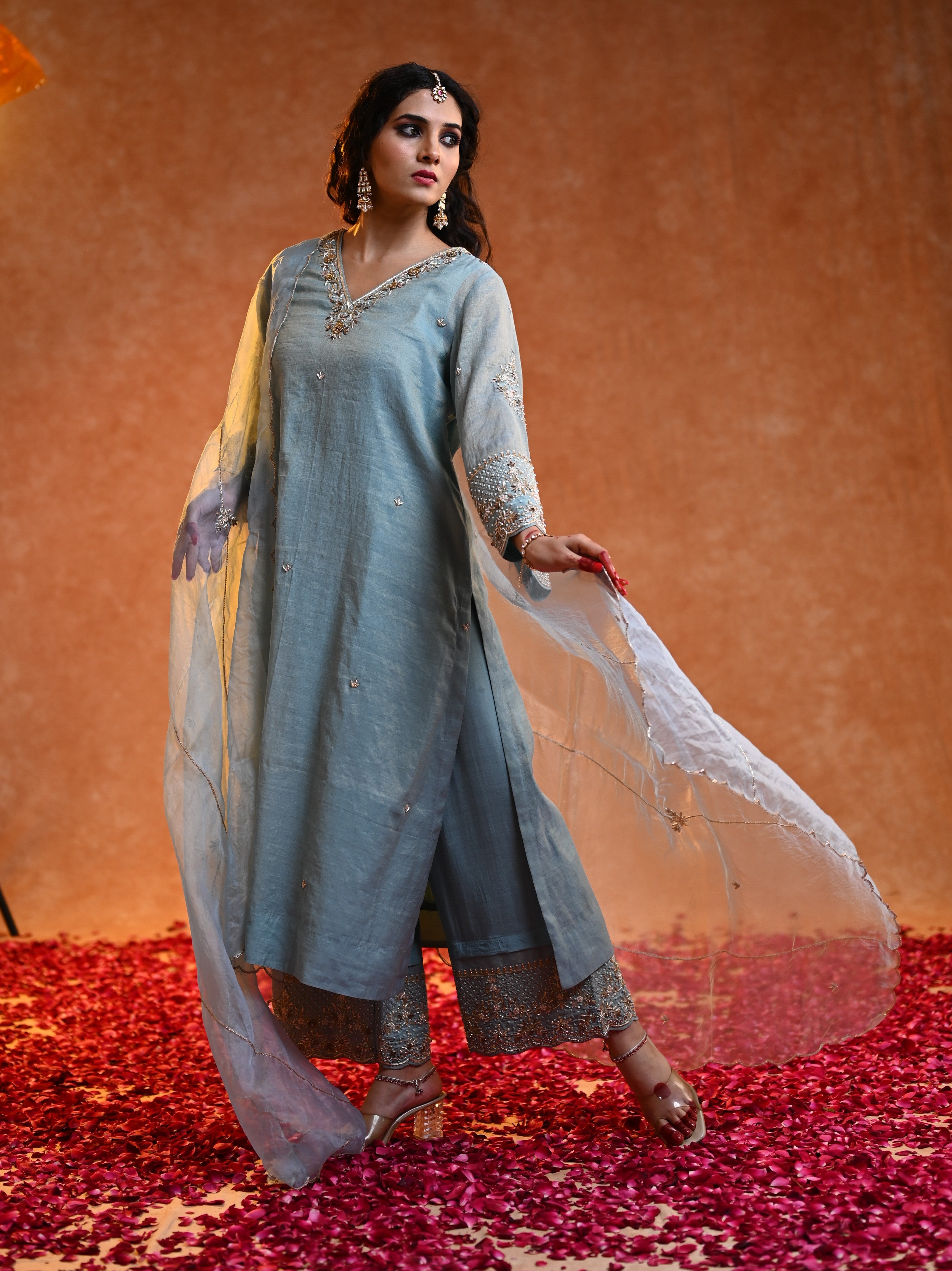 Women's Wishpy blue Kurta Set