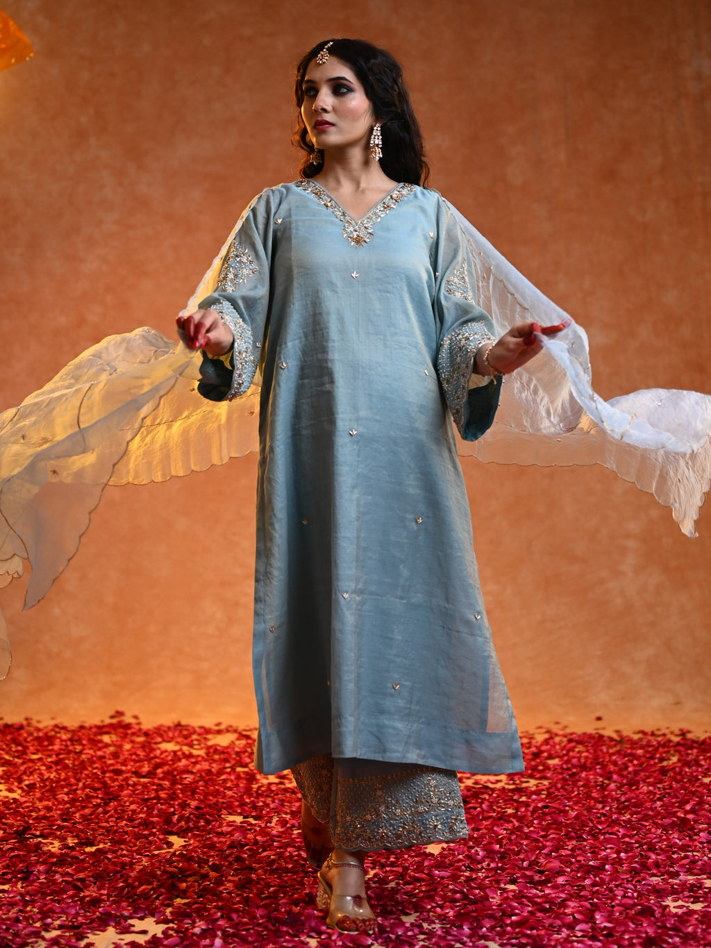 Women's Wishpy blue Kurta Set