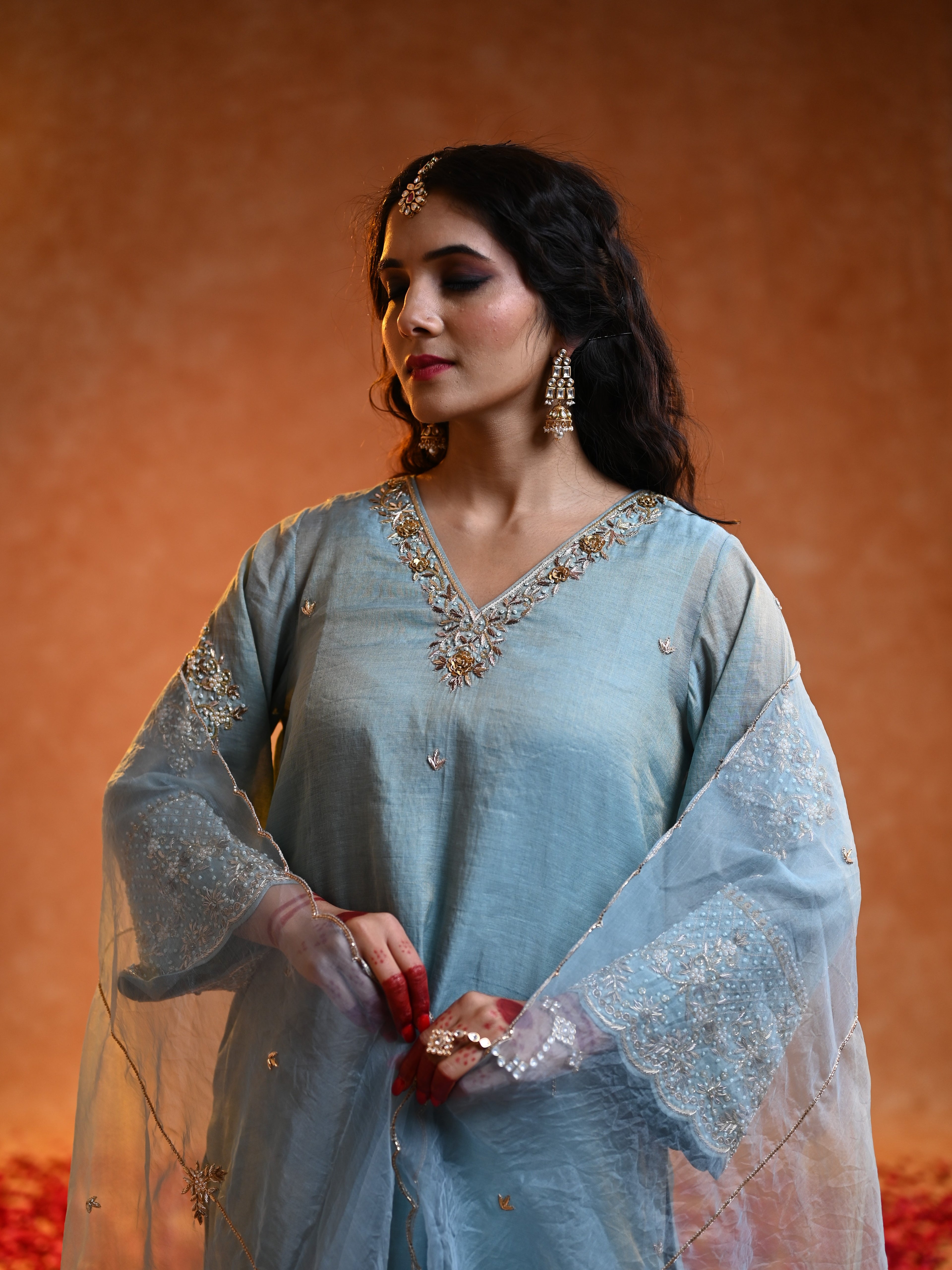 Women's Wishpy blue Kurta Set