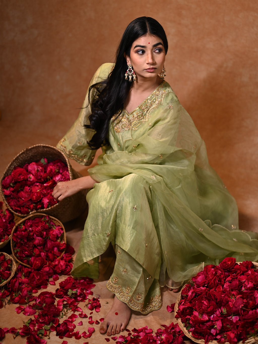 Women's Light Green kurta Set