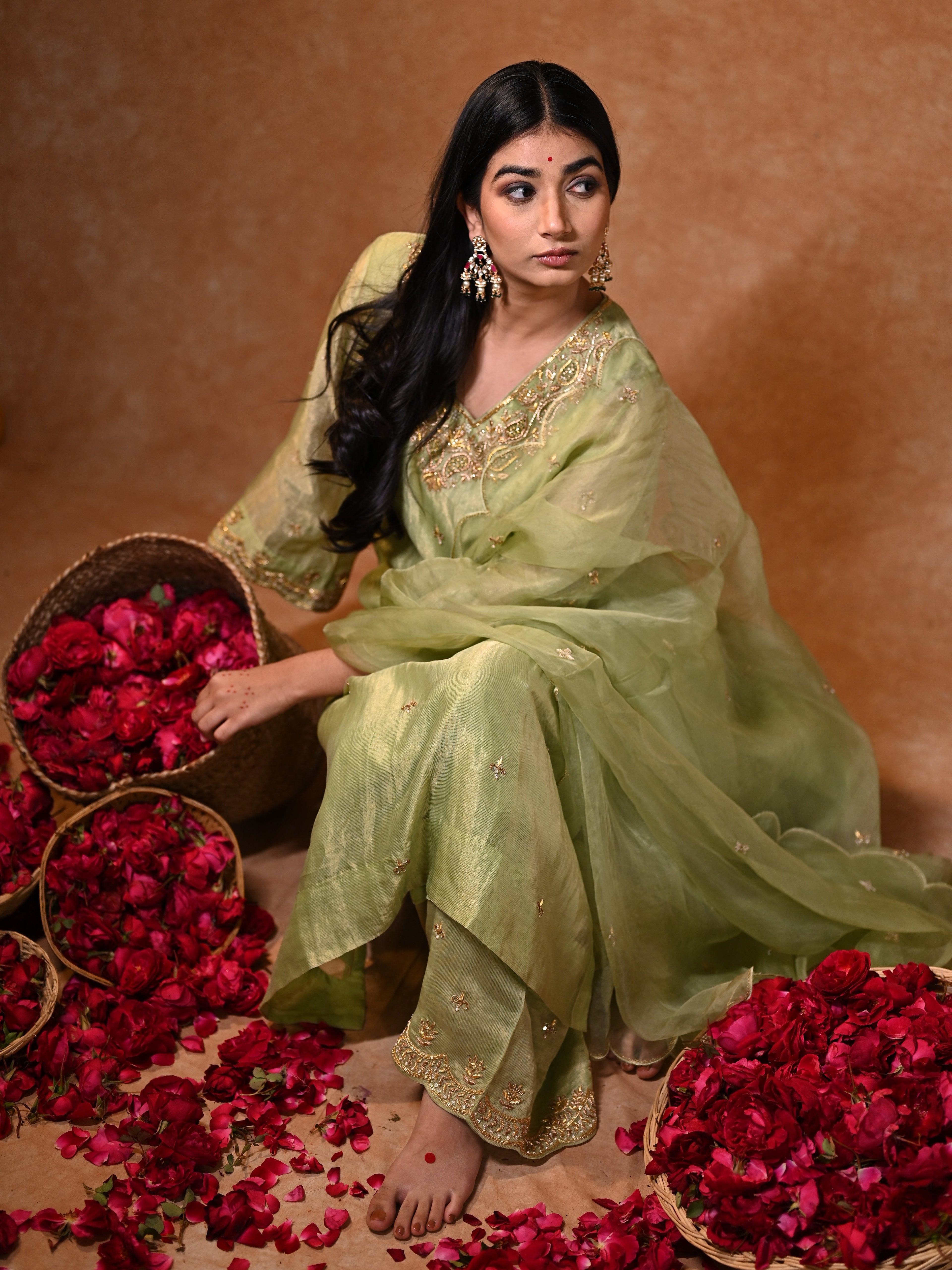 Women's Light Green kurta Set