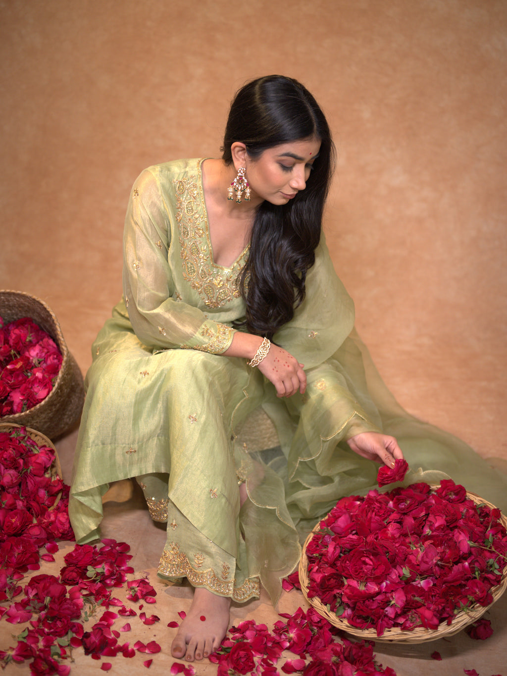 Women's Light Green kurta Set