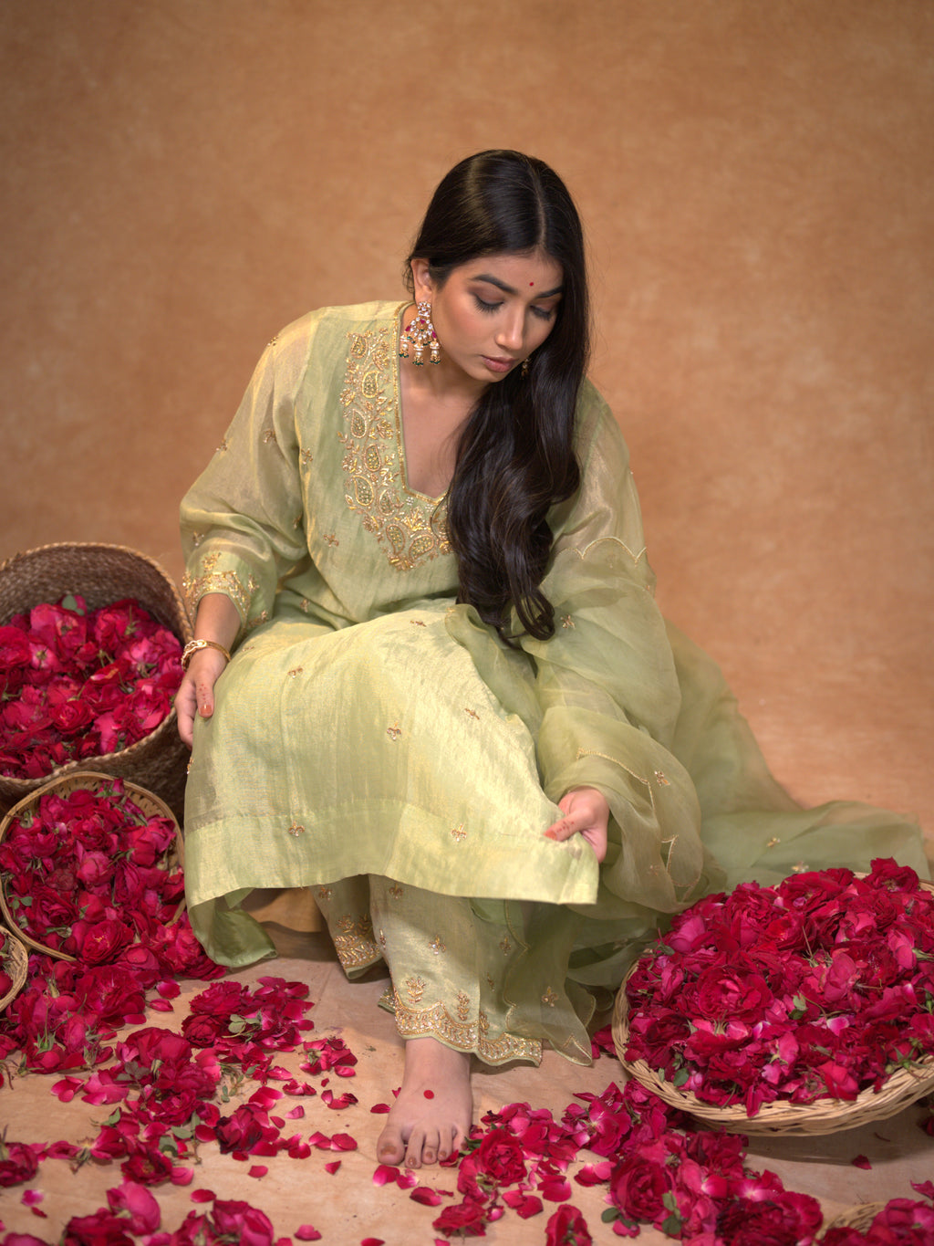 Women's Light Green kurta Set