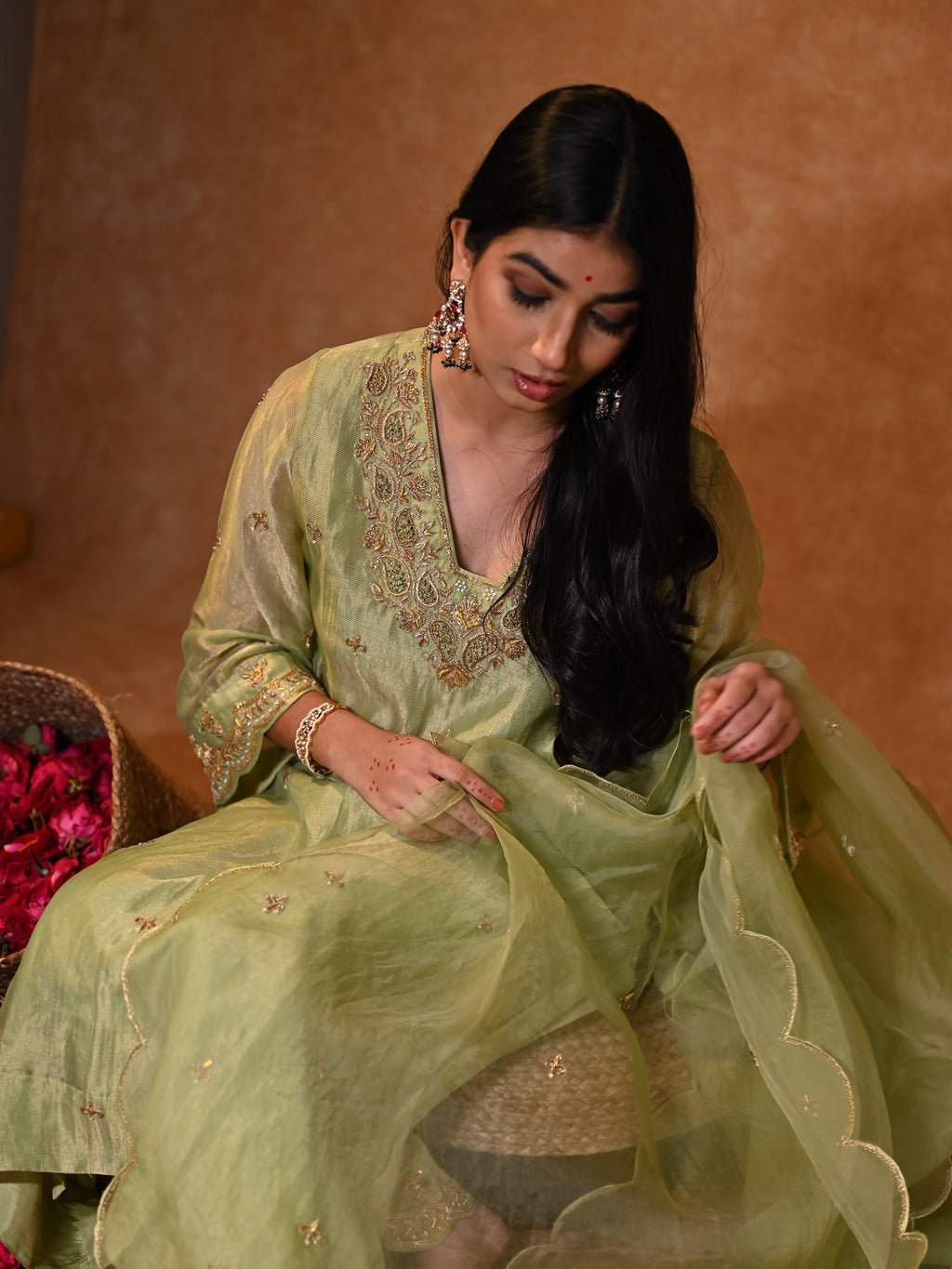 Women's Light Green kurta Set