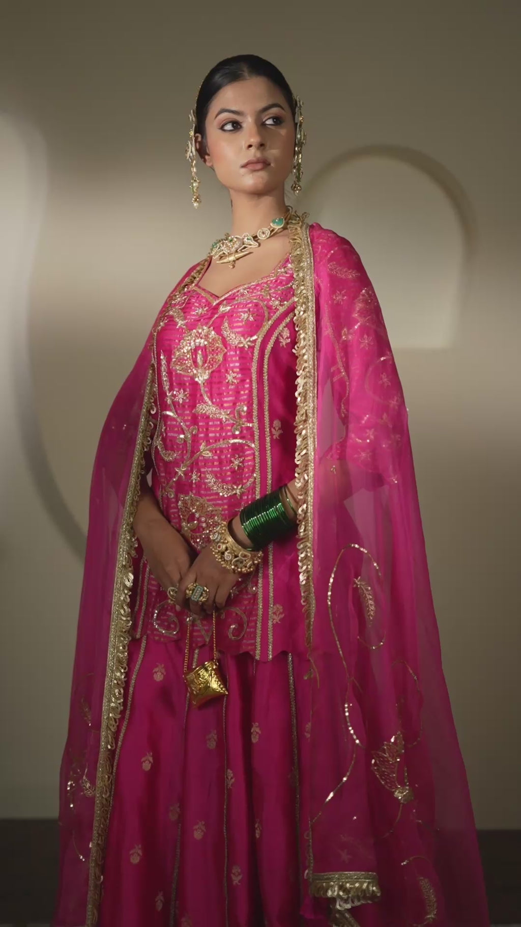 Women's Rani Pink Lehenga Set