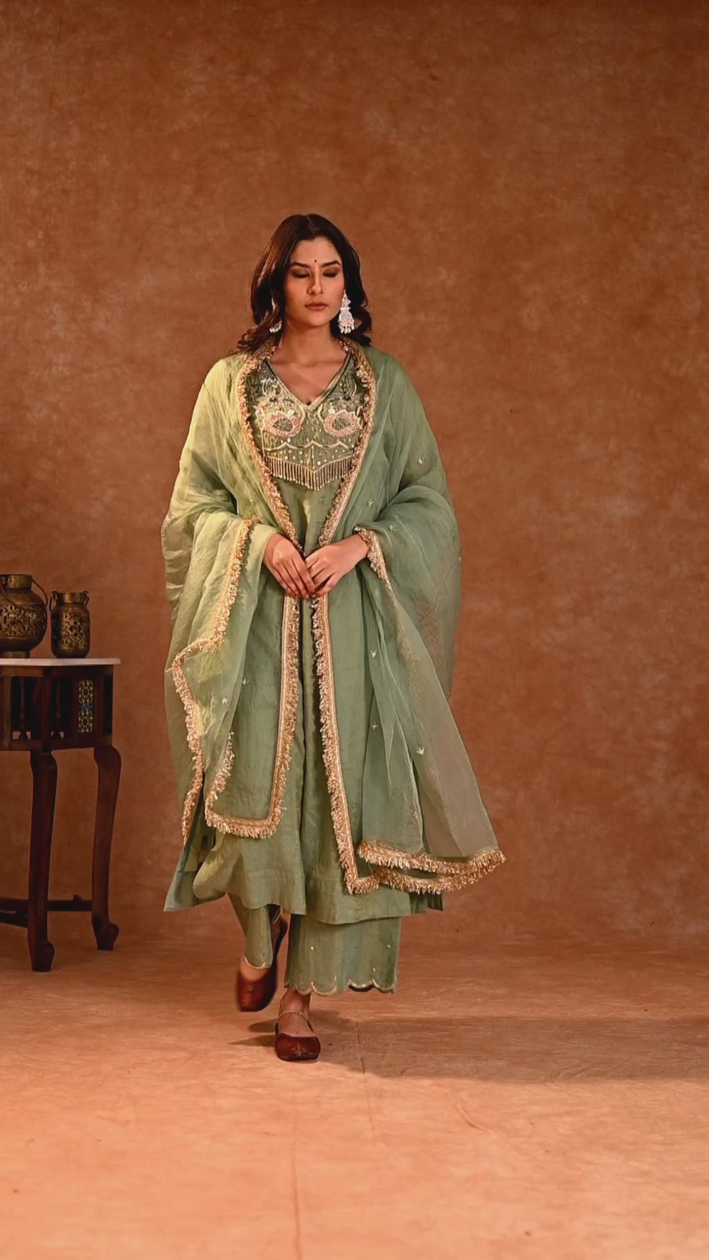 Women's Light Blue Hand Woven Kurta Set