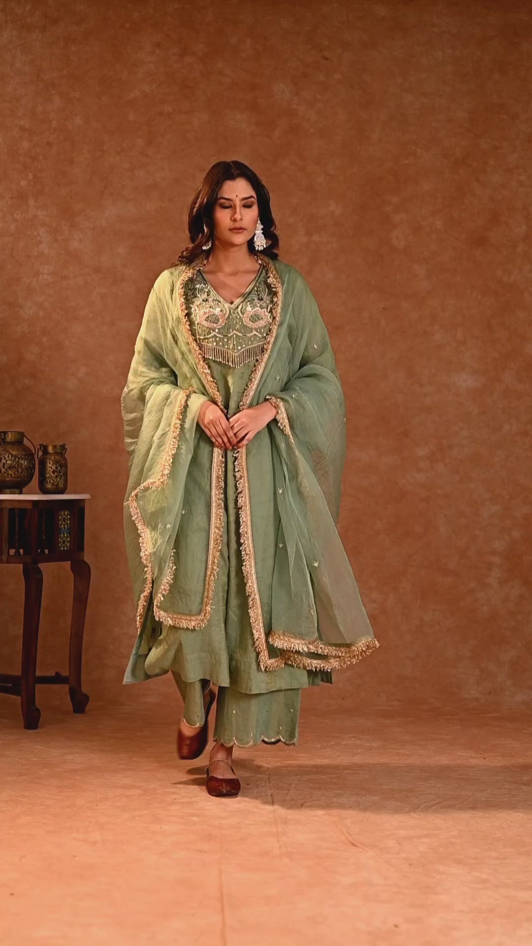 Women's Light Blue Hand Woven Kurta Set