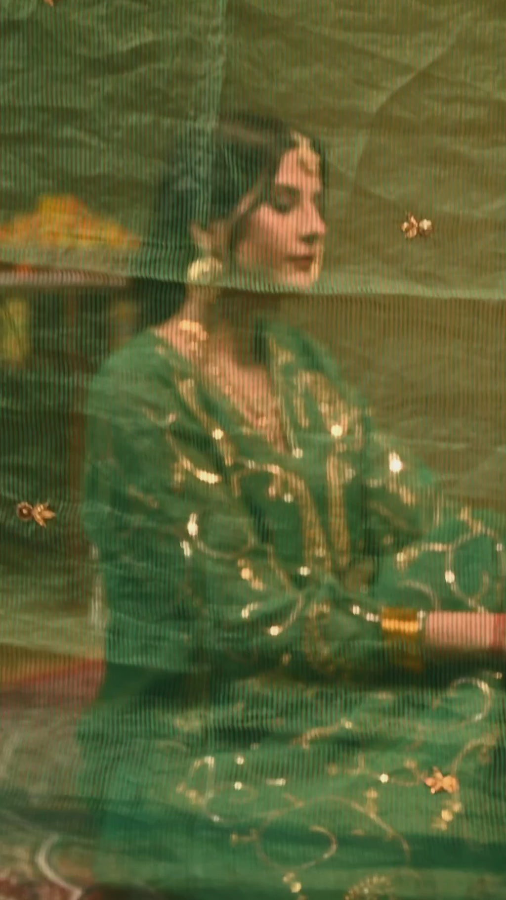 Women's Handcrafted Kora Silk Kurta Set with Mughal Motifs