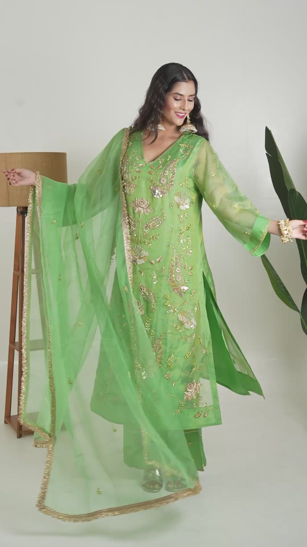 Women's Pistachio Green kurta Set