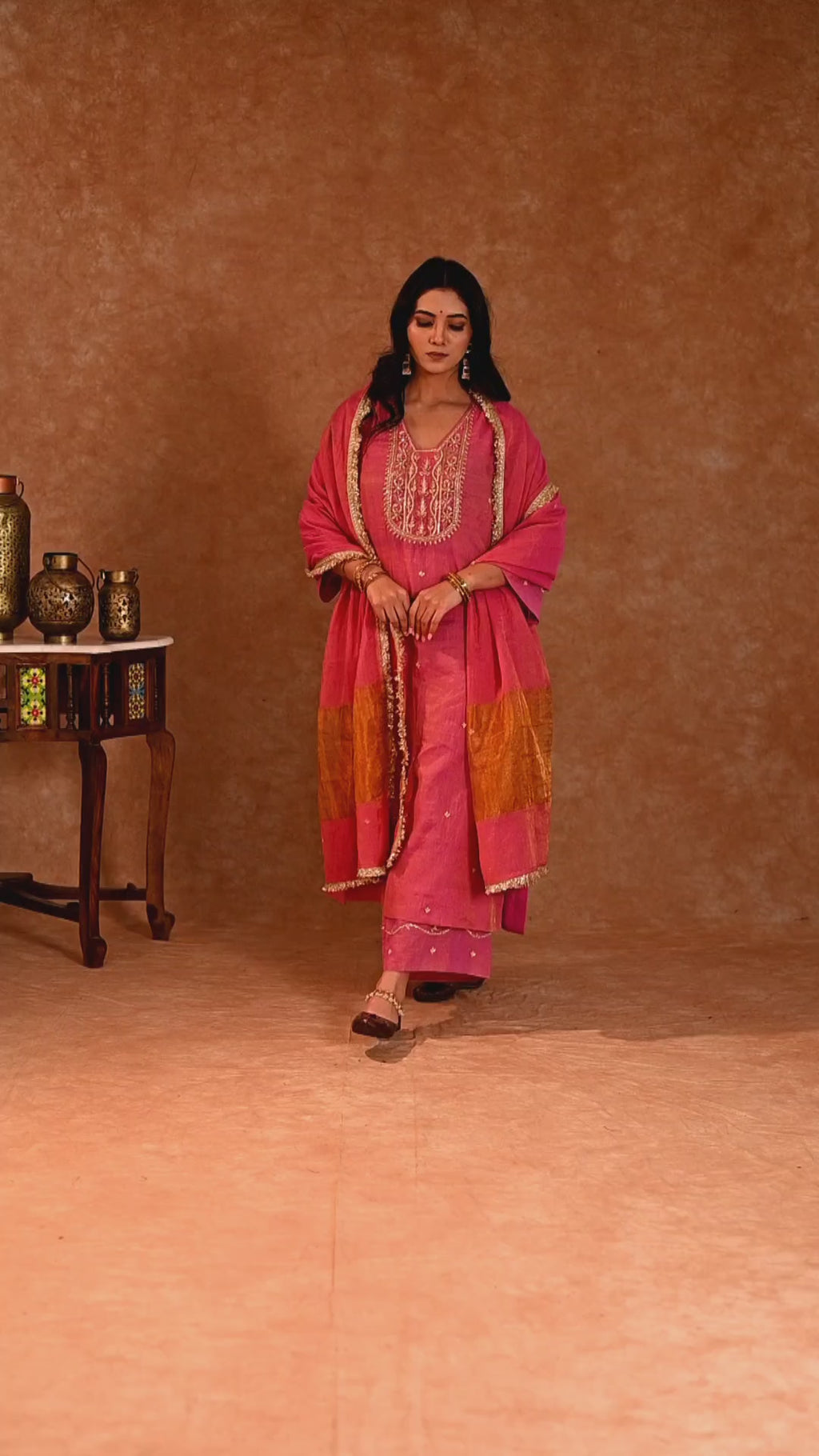 Women's Pink Kurta Set
